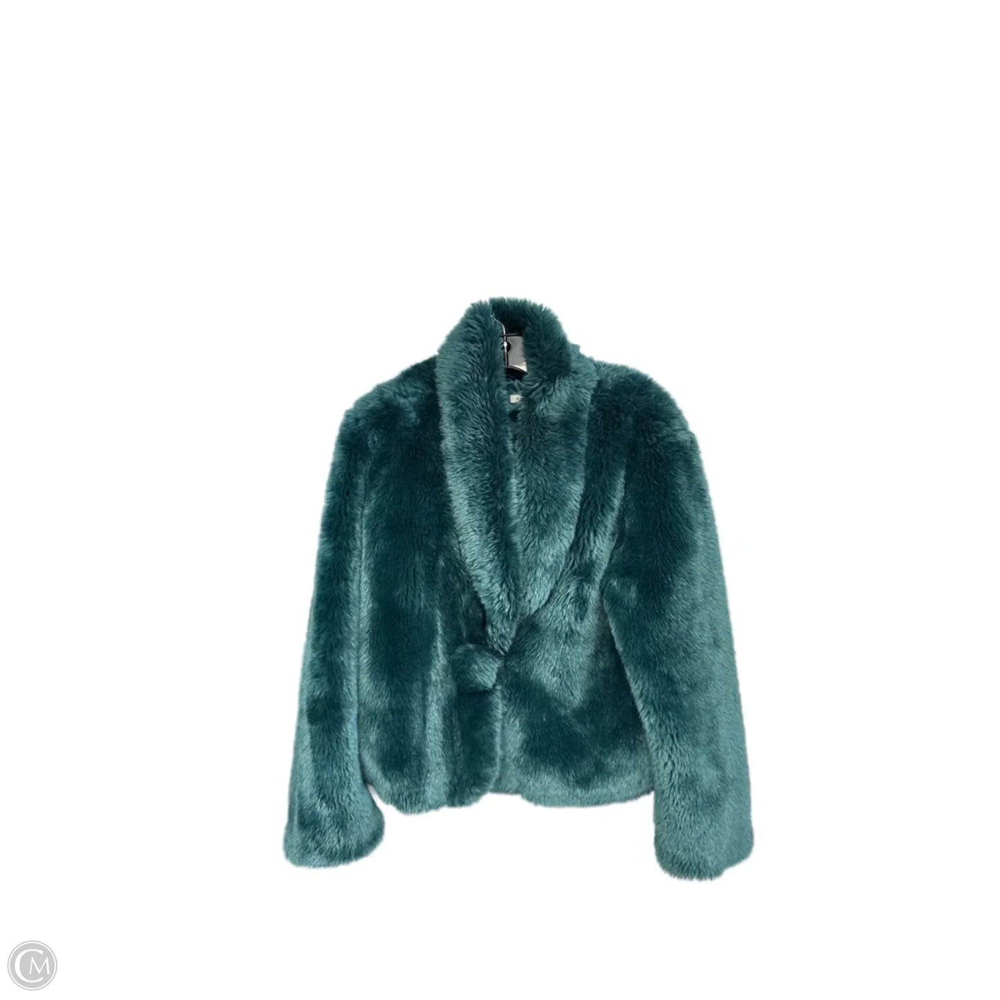 Coat Faux Fur & Sherpa By Boston Proper In Green, Size: 12