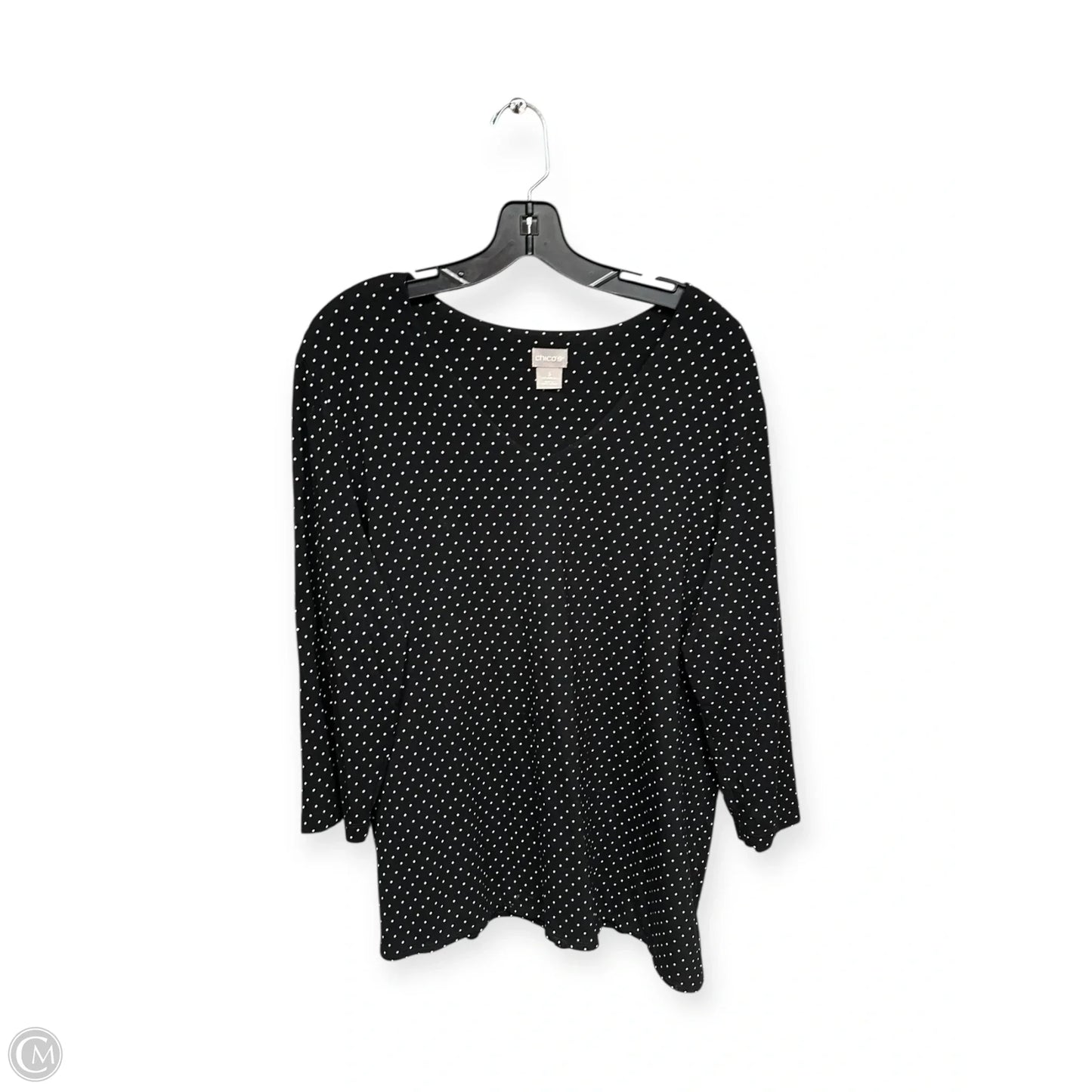 Top Long Sleeve By Chicos In Polkadot Pattern, Size: Xl