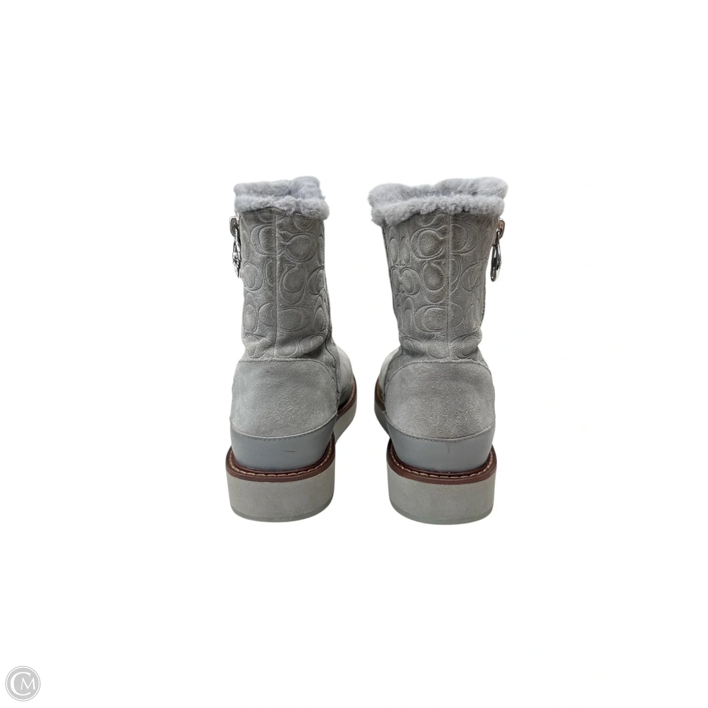 Boots Designer By Coach In Grey, Size: 7
