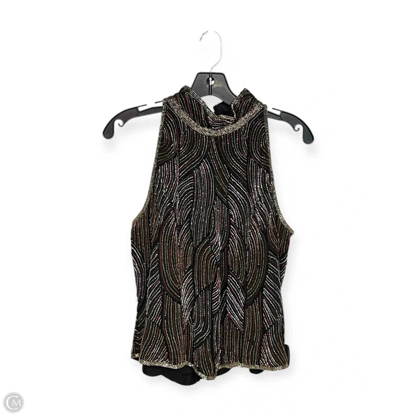 Top Sleeveless By Clothes Mentor In Black & Gold, Size: L