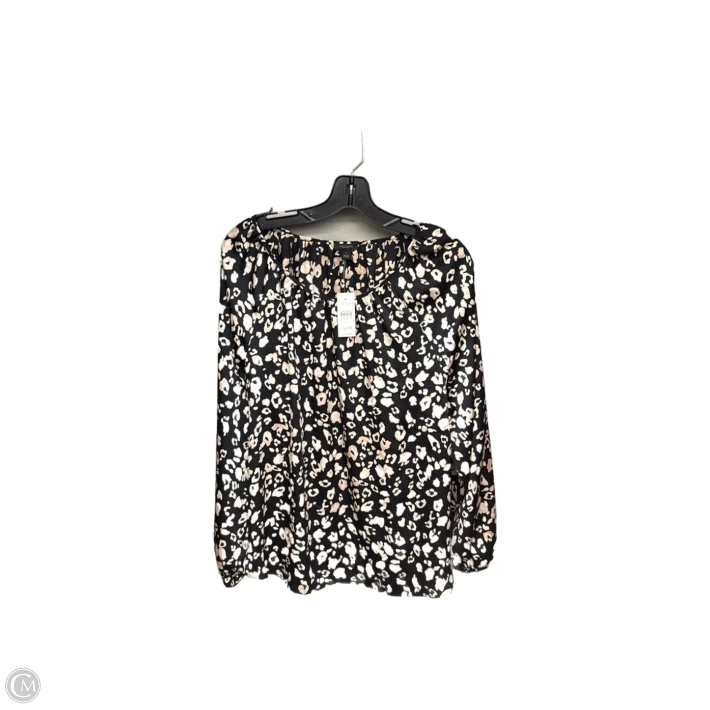 Top Long Sleeve By Ann Taylor In Black & Cream, Size: M