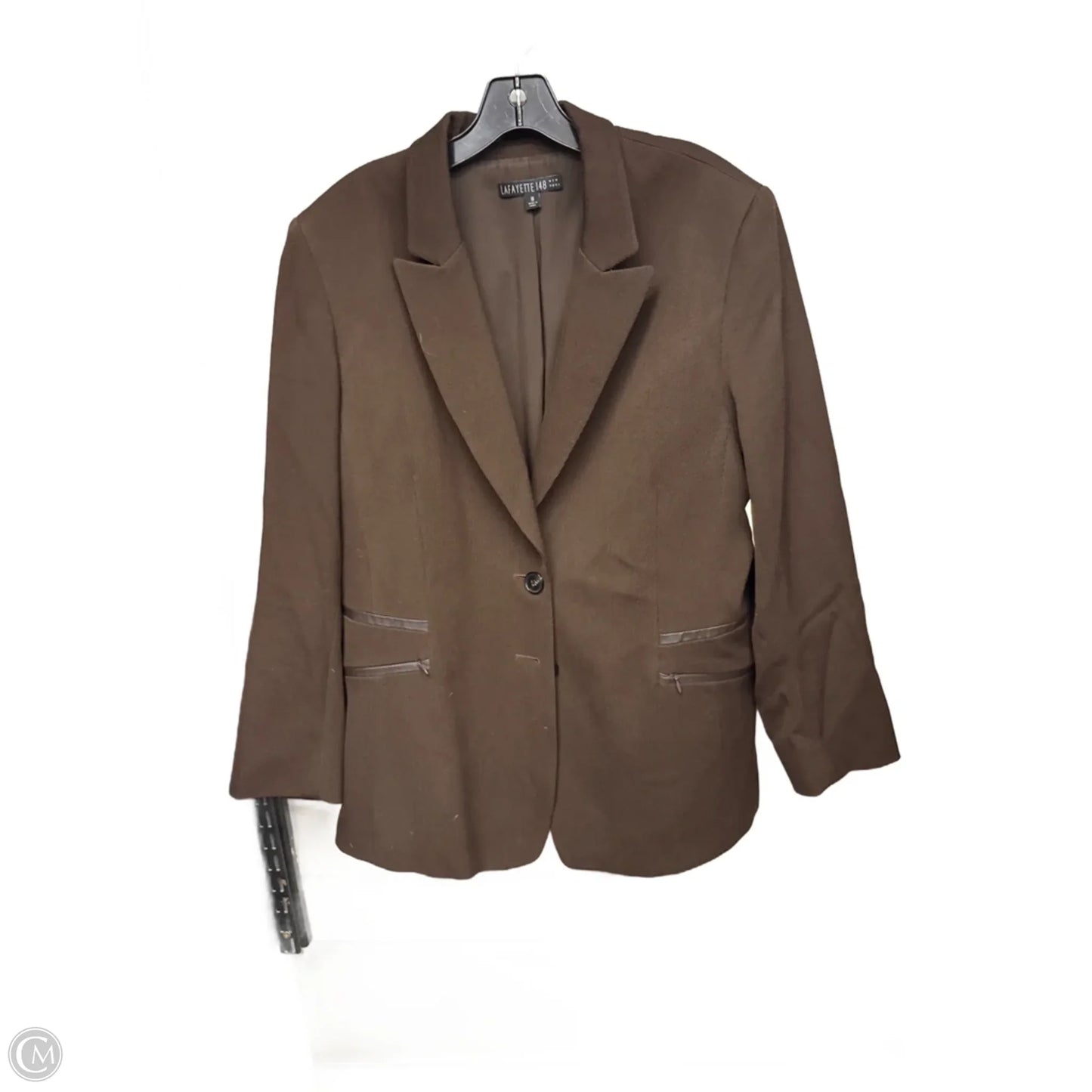 Blazer Designer By Lafayette 148 In Brown, Size: 18