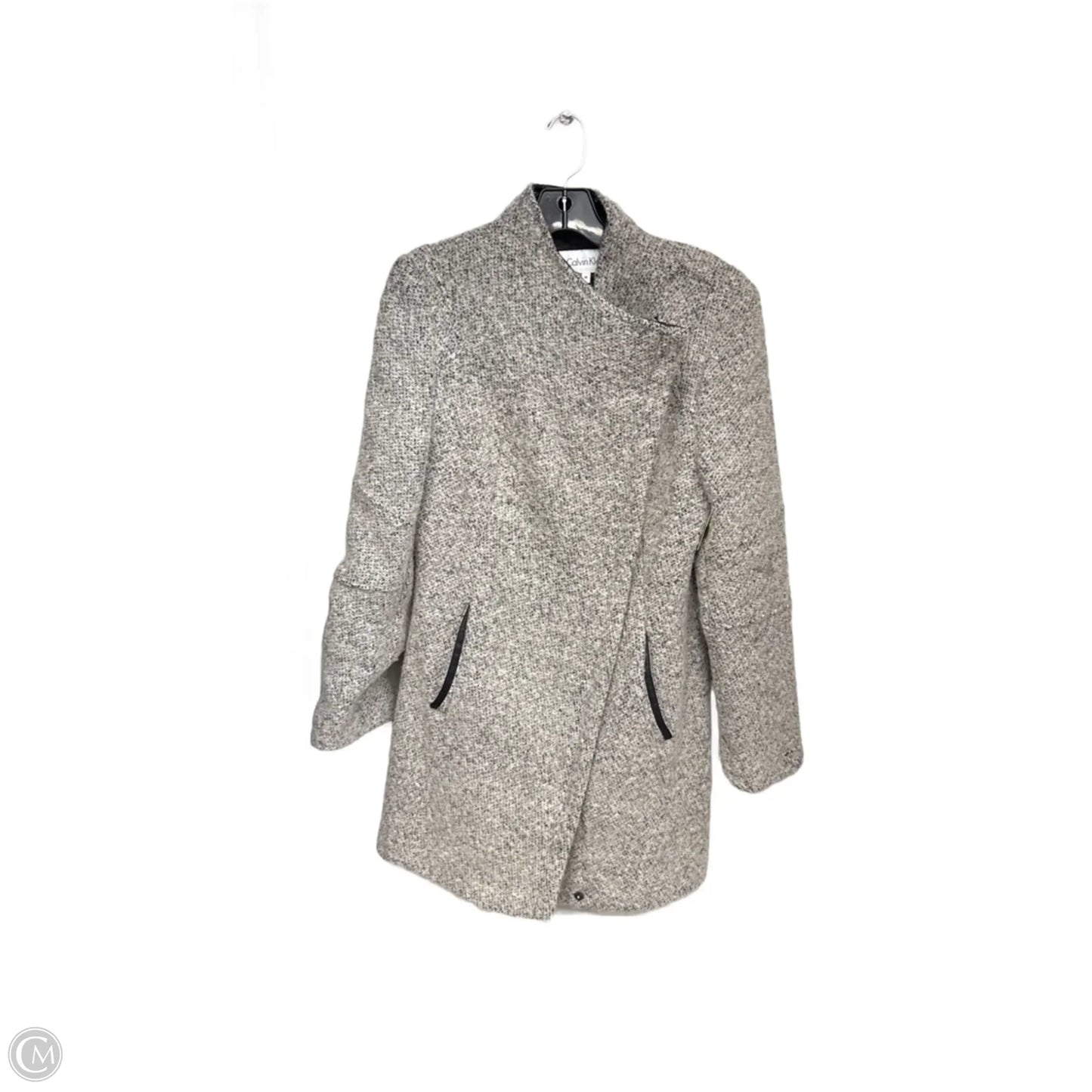 Coat Peacoat By Calvin Klein In Grey, Size: M