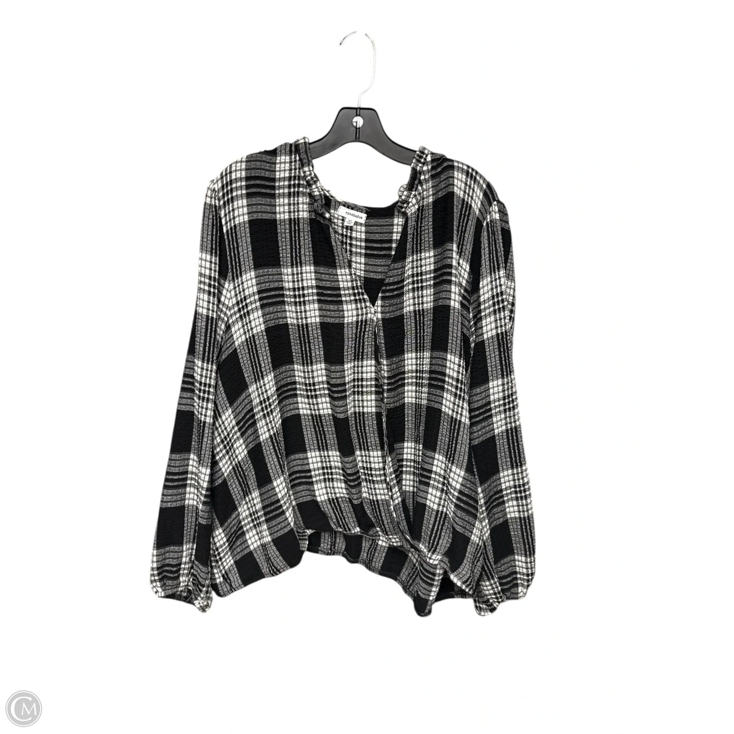 Top Long Sleeve By Eyeshadow In Plaid Pattern, Size: 3x