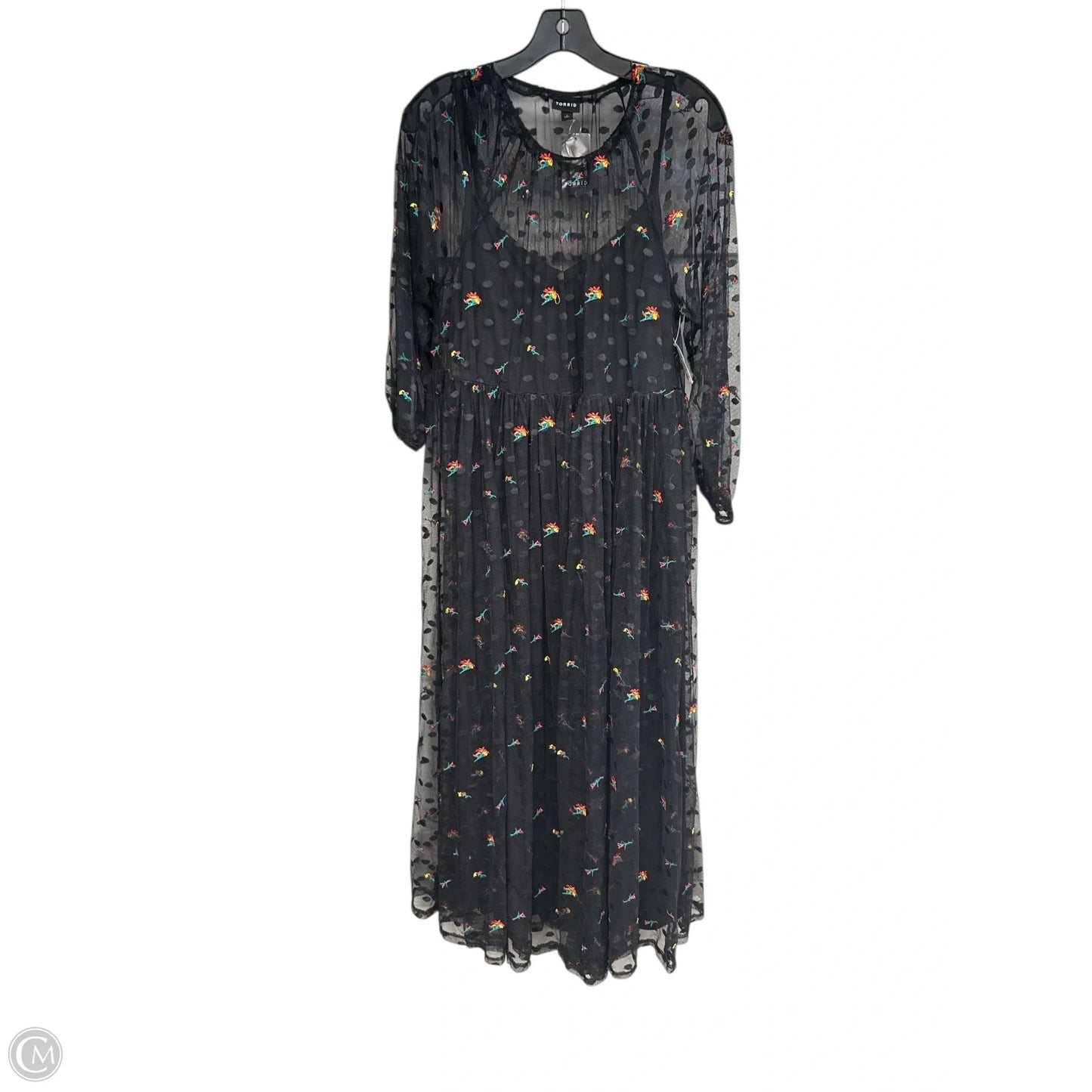 Dress Casual Maxi By Torrid In Black & Yellow, Size: 1x