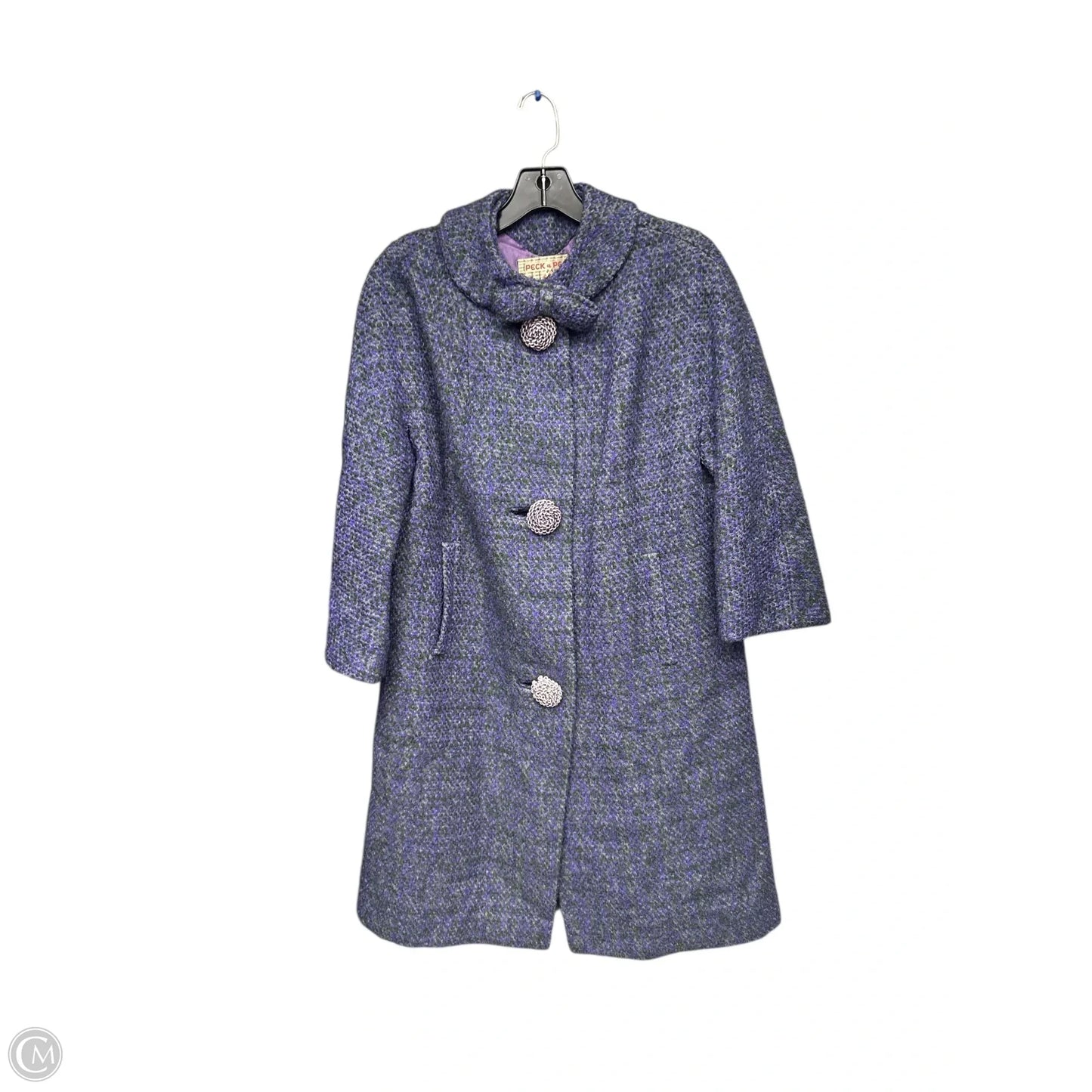 Coat Peacoat By Peck And Peck In Purple, Size: M