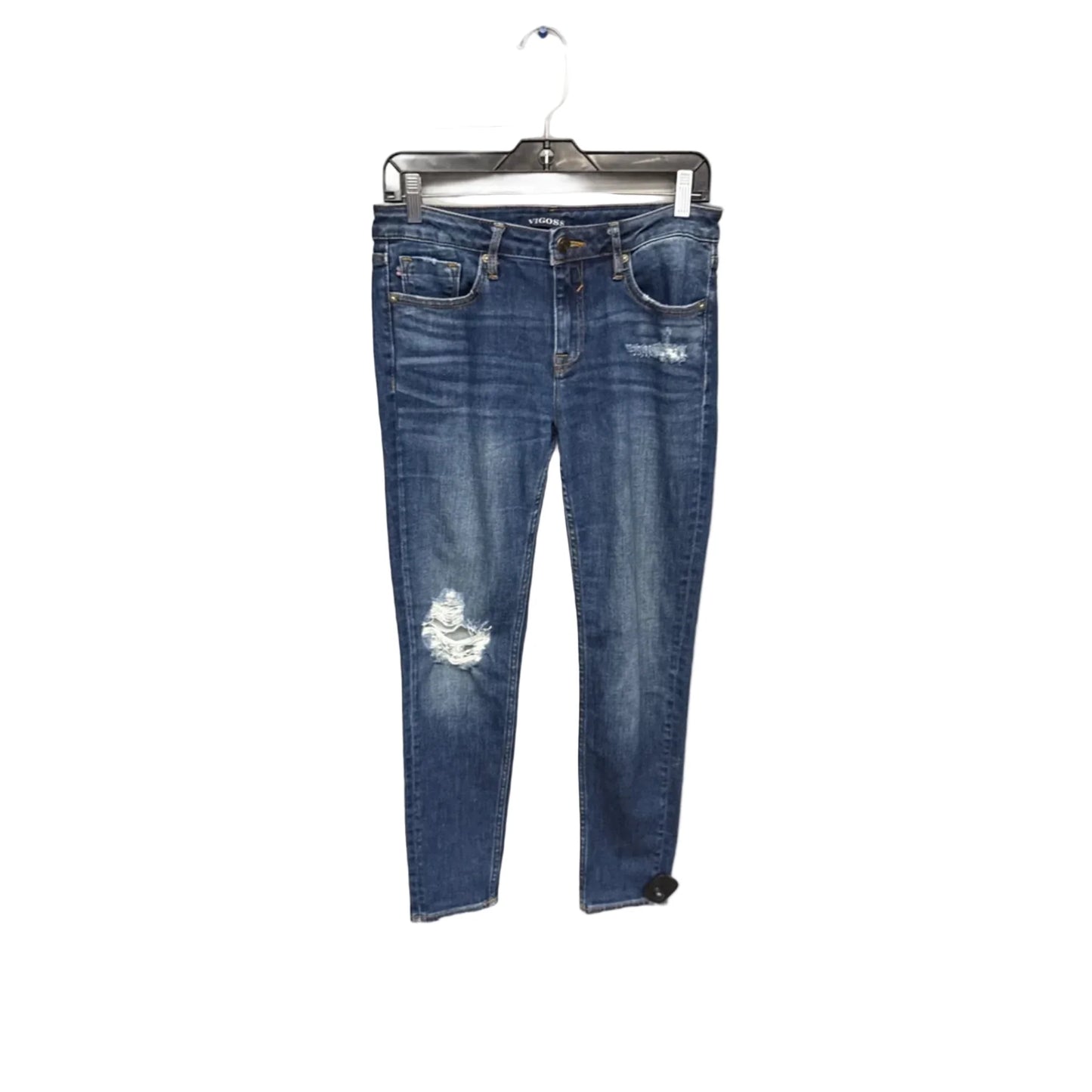 Jeans Skinny By Vigoss In Blue Denim, Size: 28