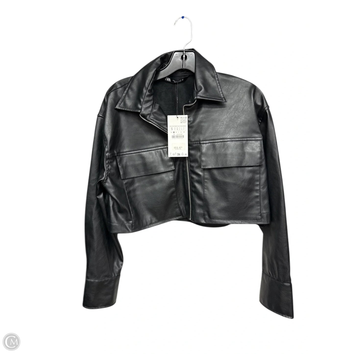 Jacket Shirt By Zara In Black, Size: S