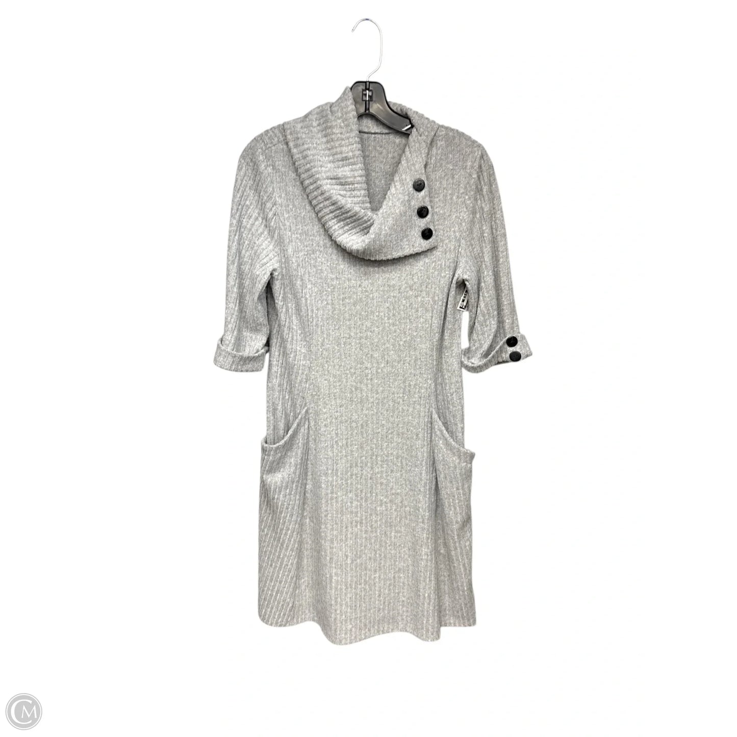 Dress Sweater By Clothes Mentor In Grey, Size: L