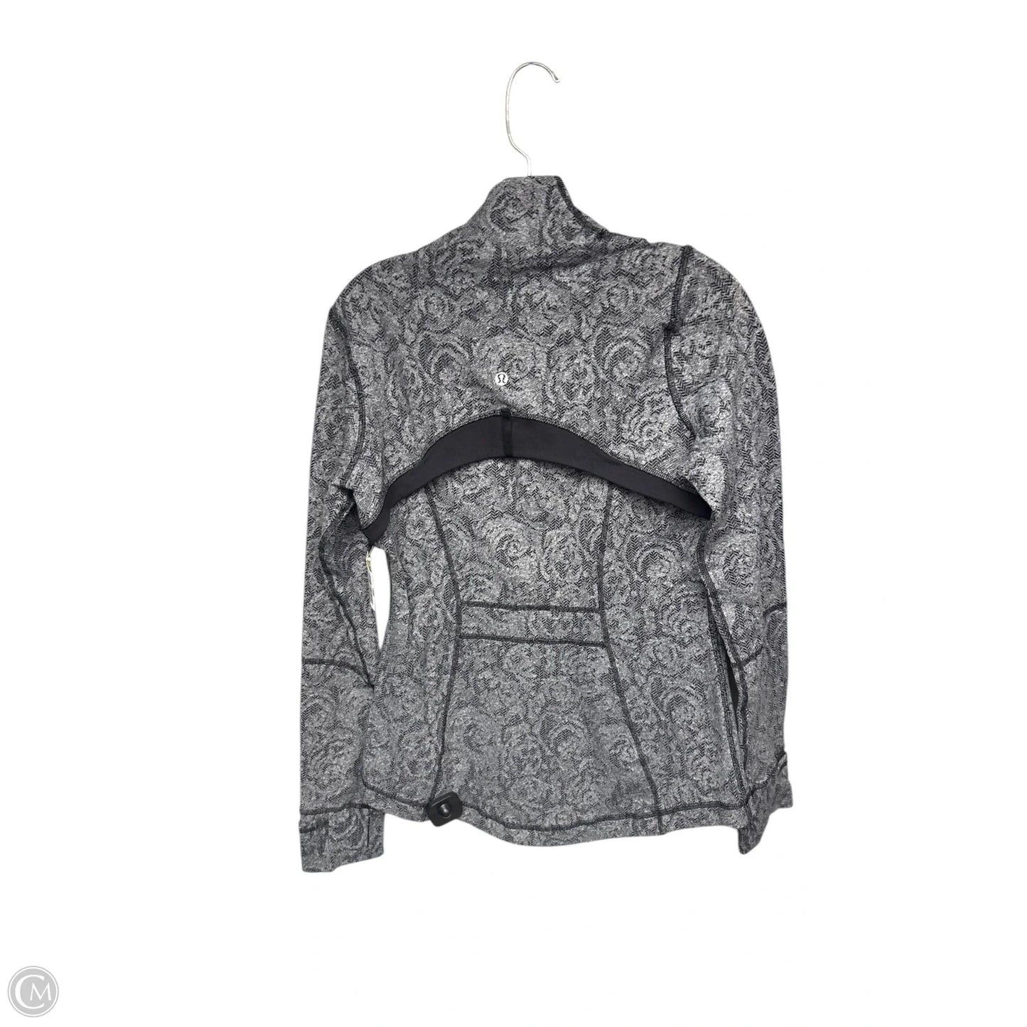 Athletic Jacket By Lululemon In Black & Grey, Size: 10
