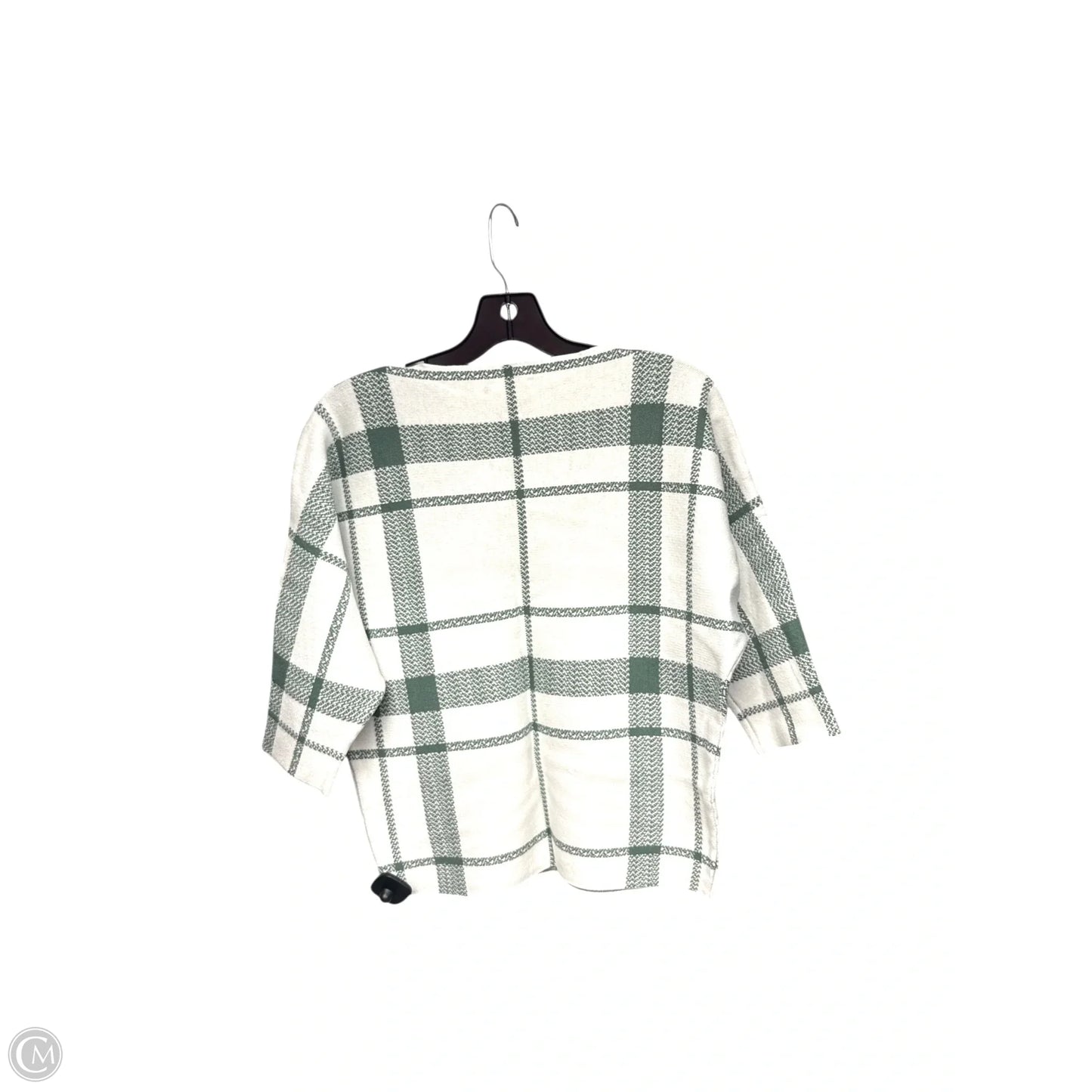 Sweater By Adrienne Vittadini In Green & White, Size: M