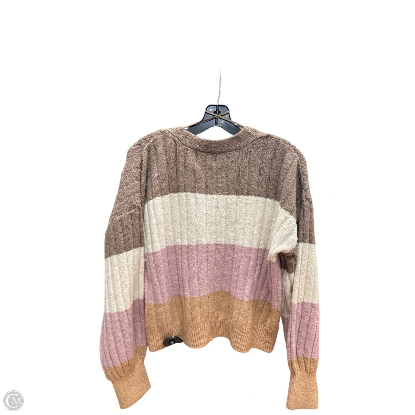 Sweater Cardigan By Pink Rose In Striped Pattern, Size: M