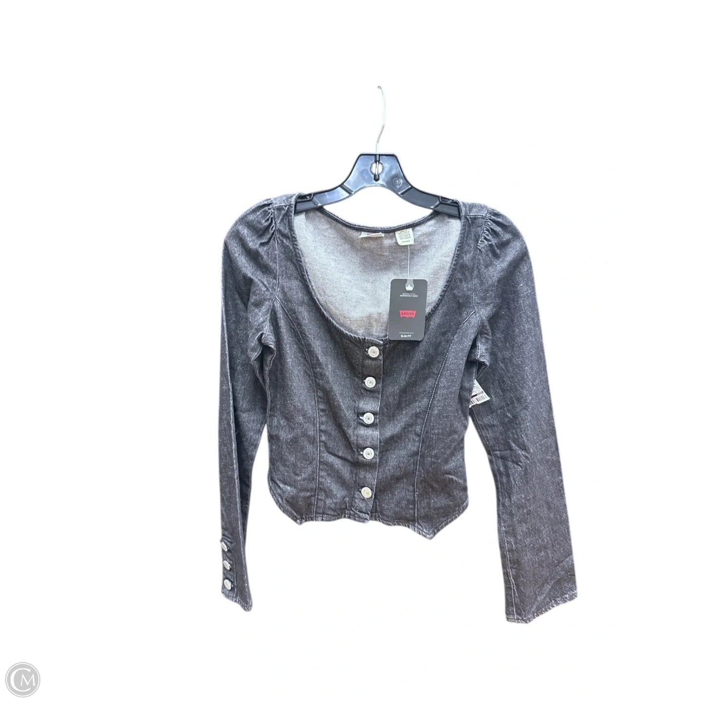 Top Long Sleeve By Levis In Black Denim, Size: Xs