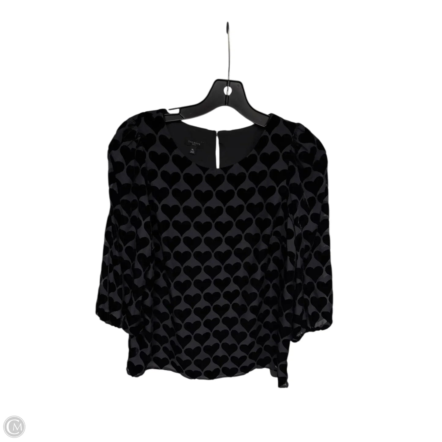 Top 3/4 Sleeve By Talbots In Black, Size: Mp
