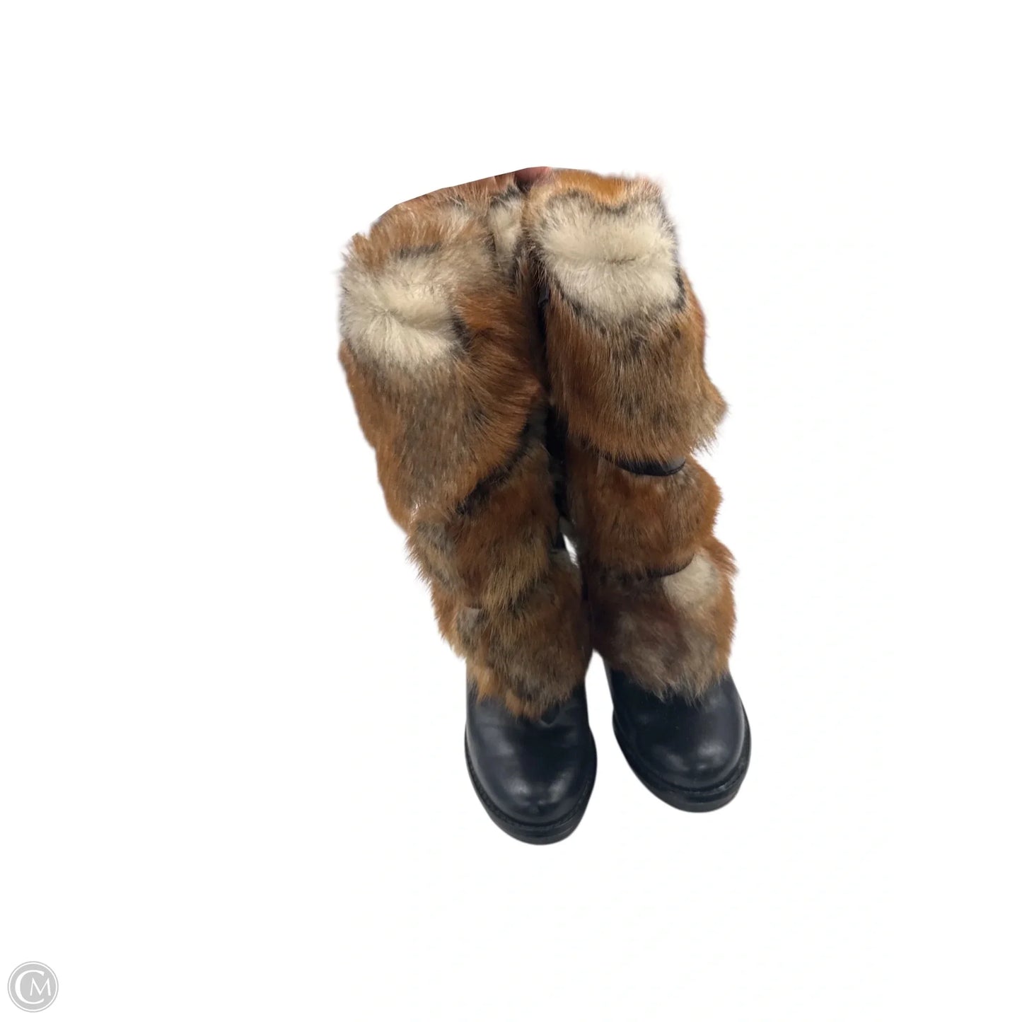 Boots Designer By Ugg In Black & Brown, Size: 7