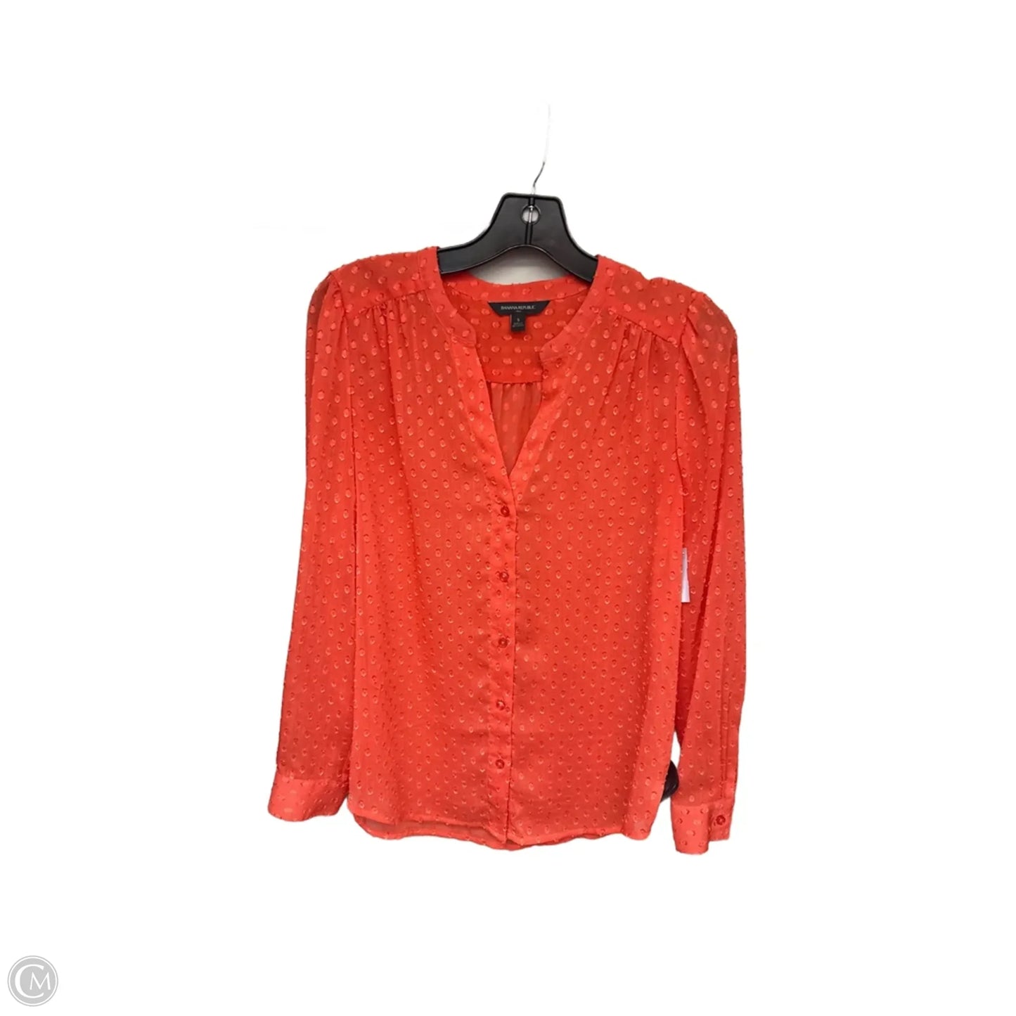 Blouse Long Sleeve By Banana Republic In Orange, Size: S