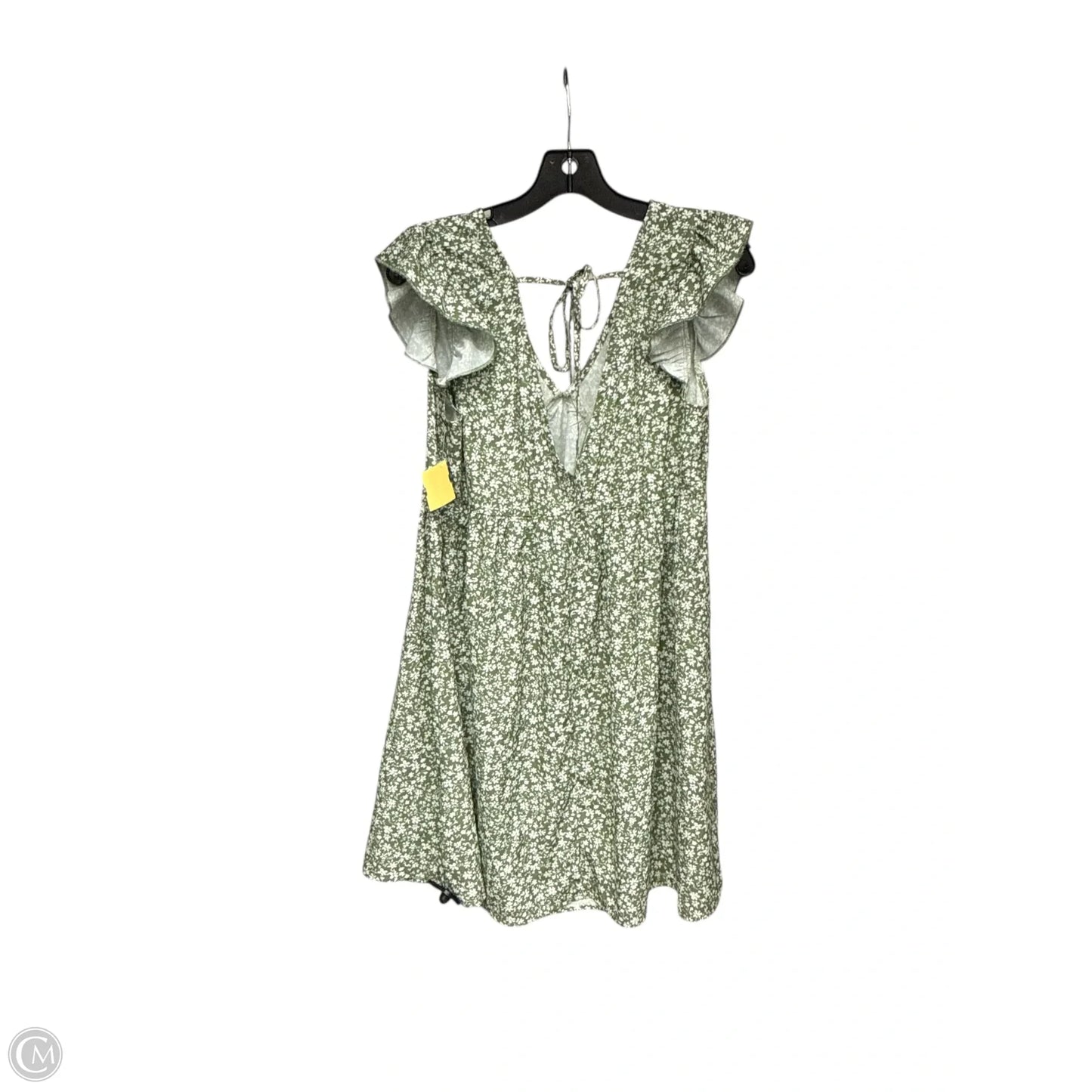 Dress Casual Midi By Clothes Mentor In Green & White, Size: M
