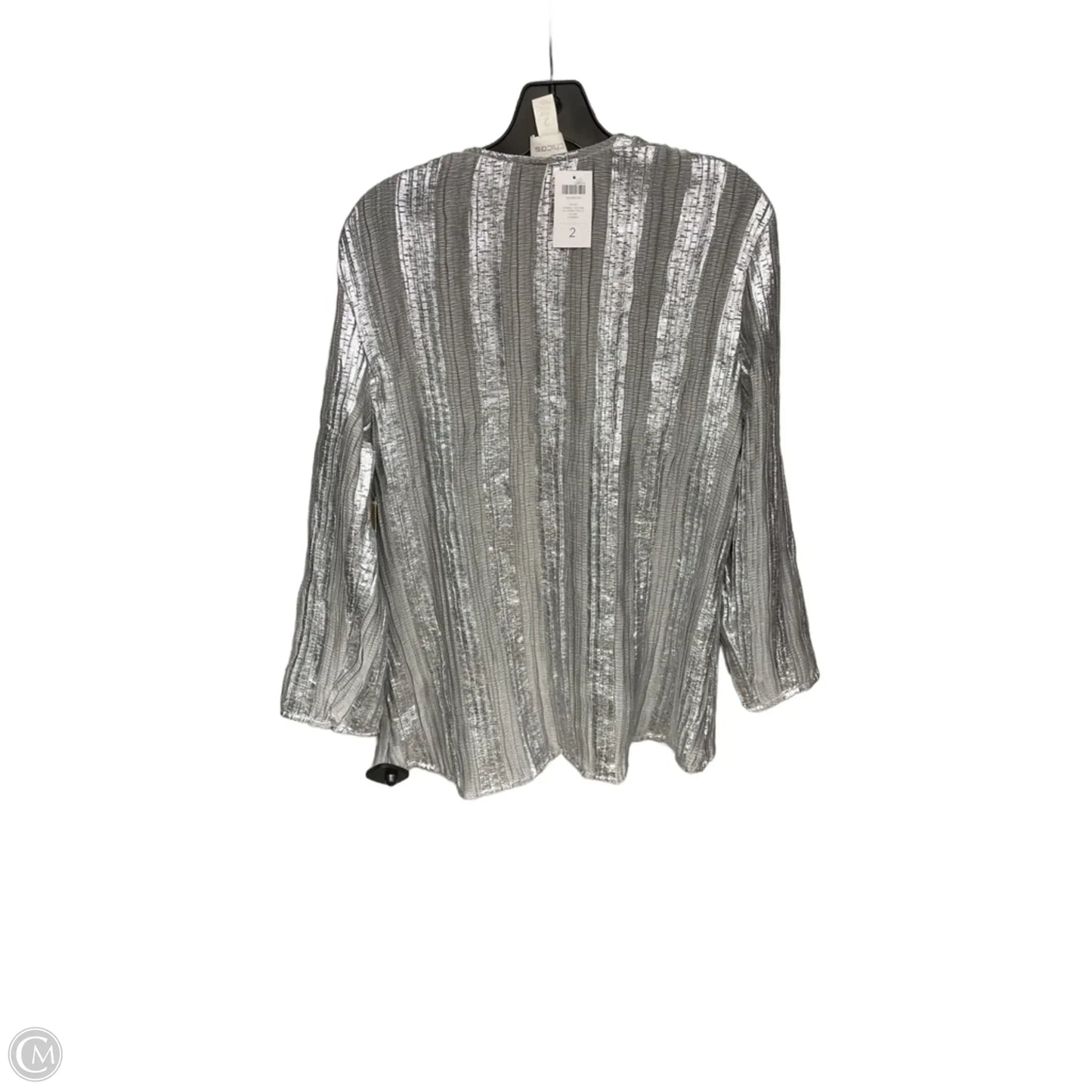 Cardigan By Chicos In Silver, Size: L