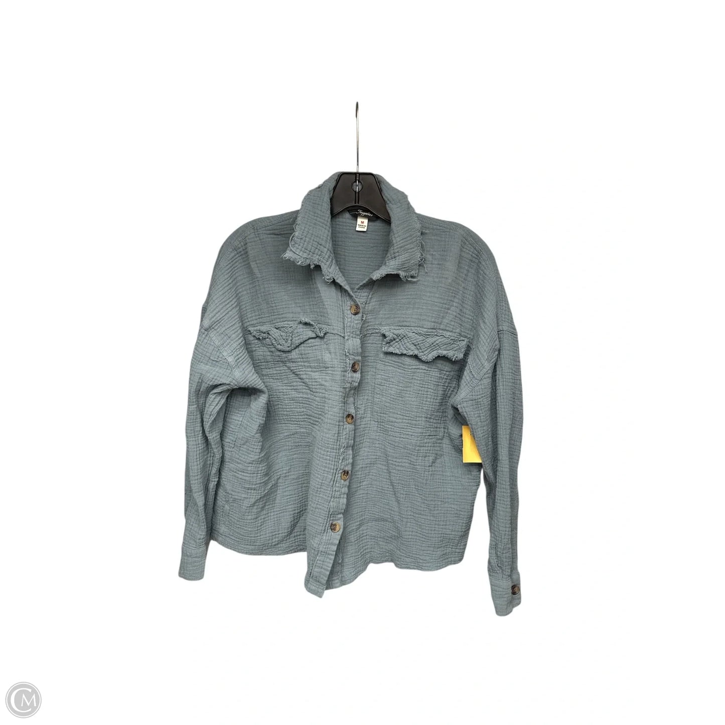 Top Long Sleeve By Supplies In Green, Size: M