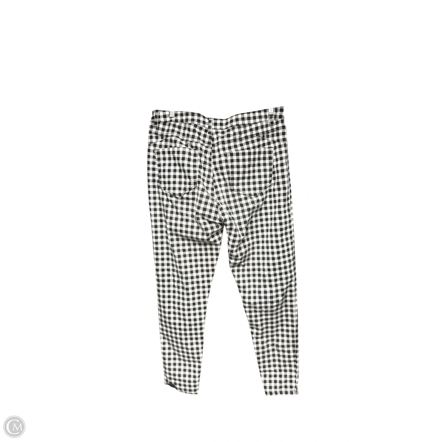 Pants Cropped By Denim And Co Qvc In Checkered Pattern, Size: 12