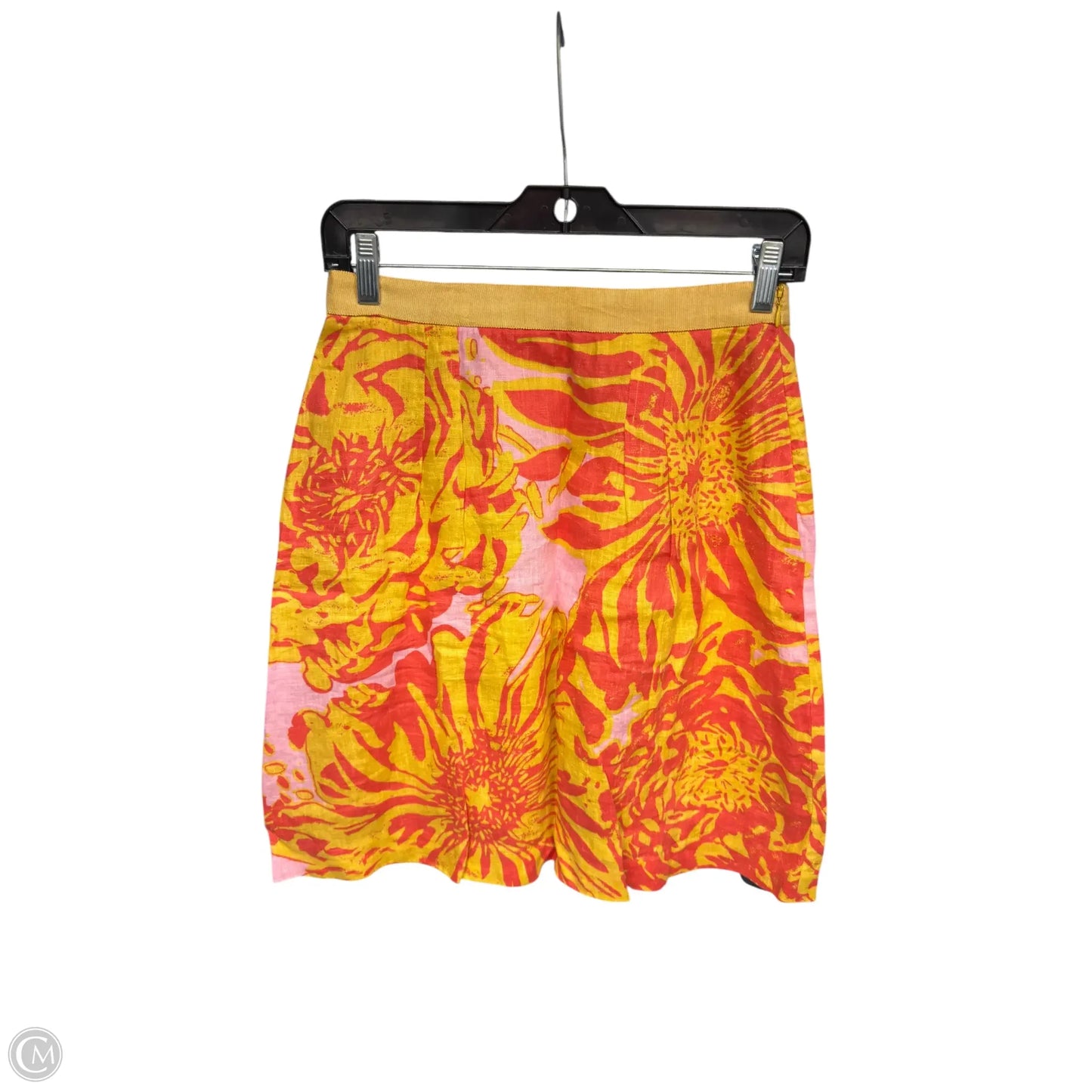Skirt Midi By Edme And Esyllte In Orange & Yellow, Size: 0