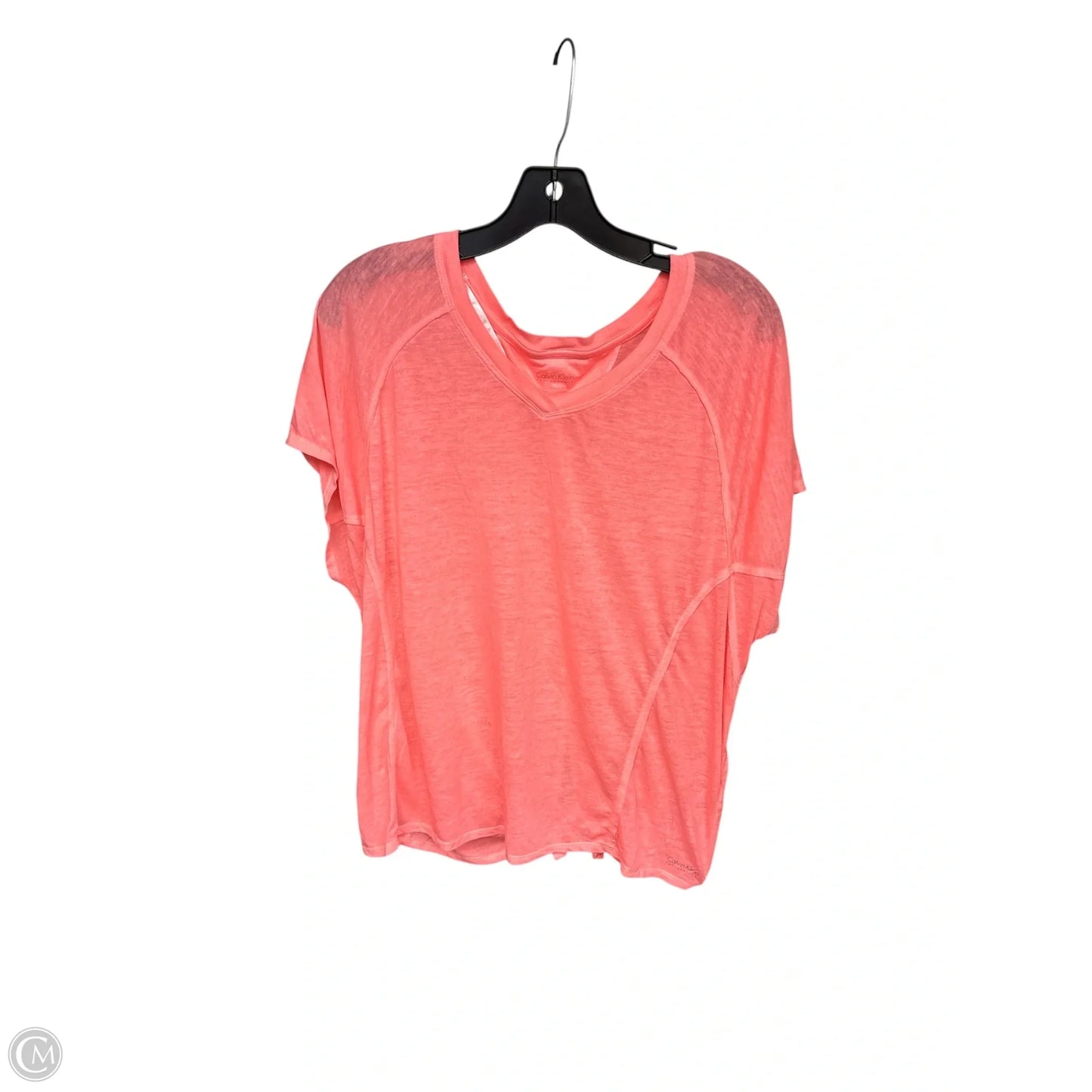Top Short Sleeve By Calvin Klein In Pink, Size: Xl