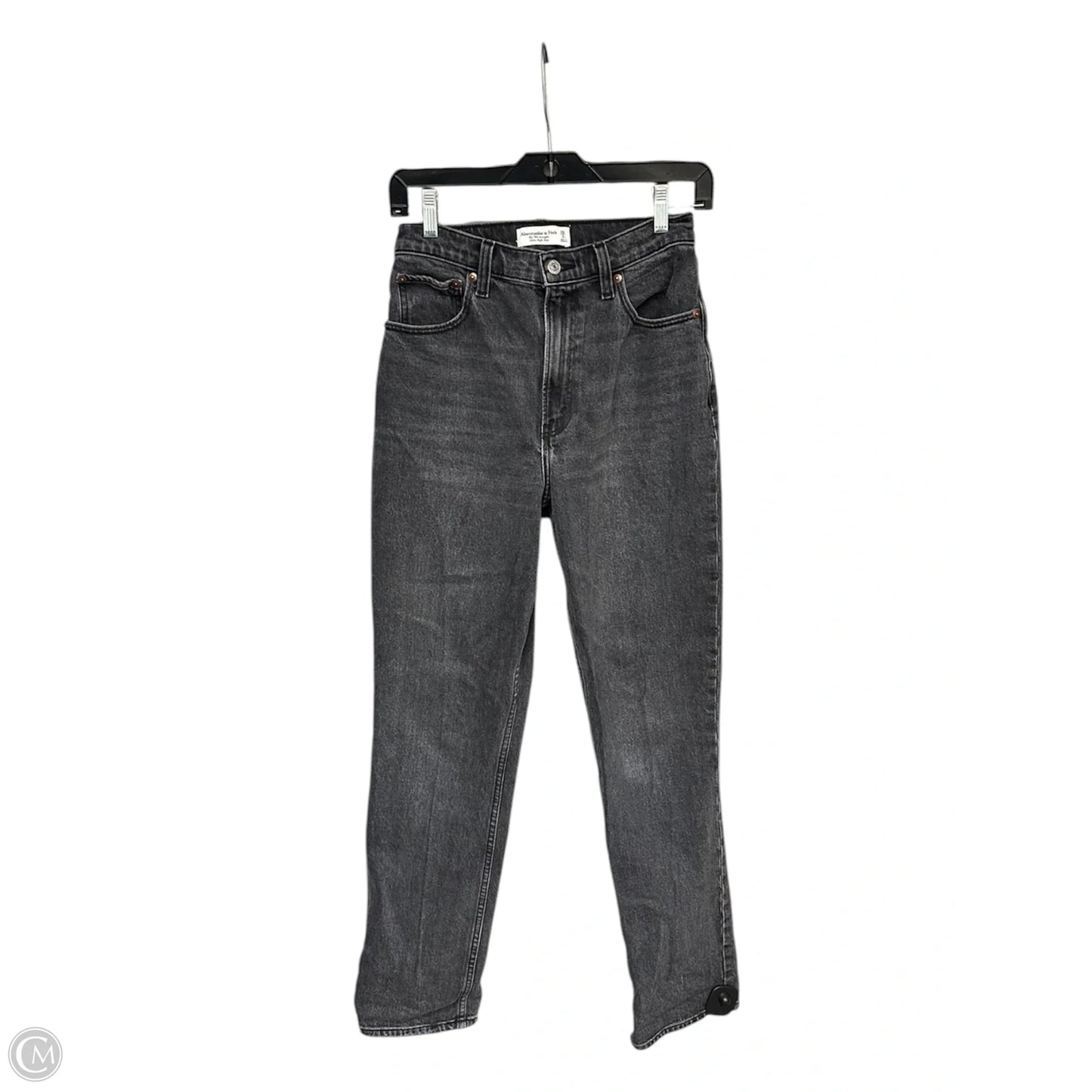 Jeans Straight By Abercrombie And Fitch In Black Denim, Size: 2