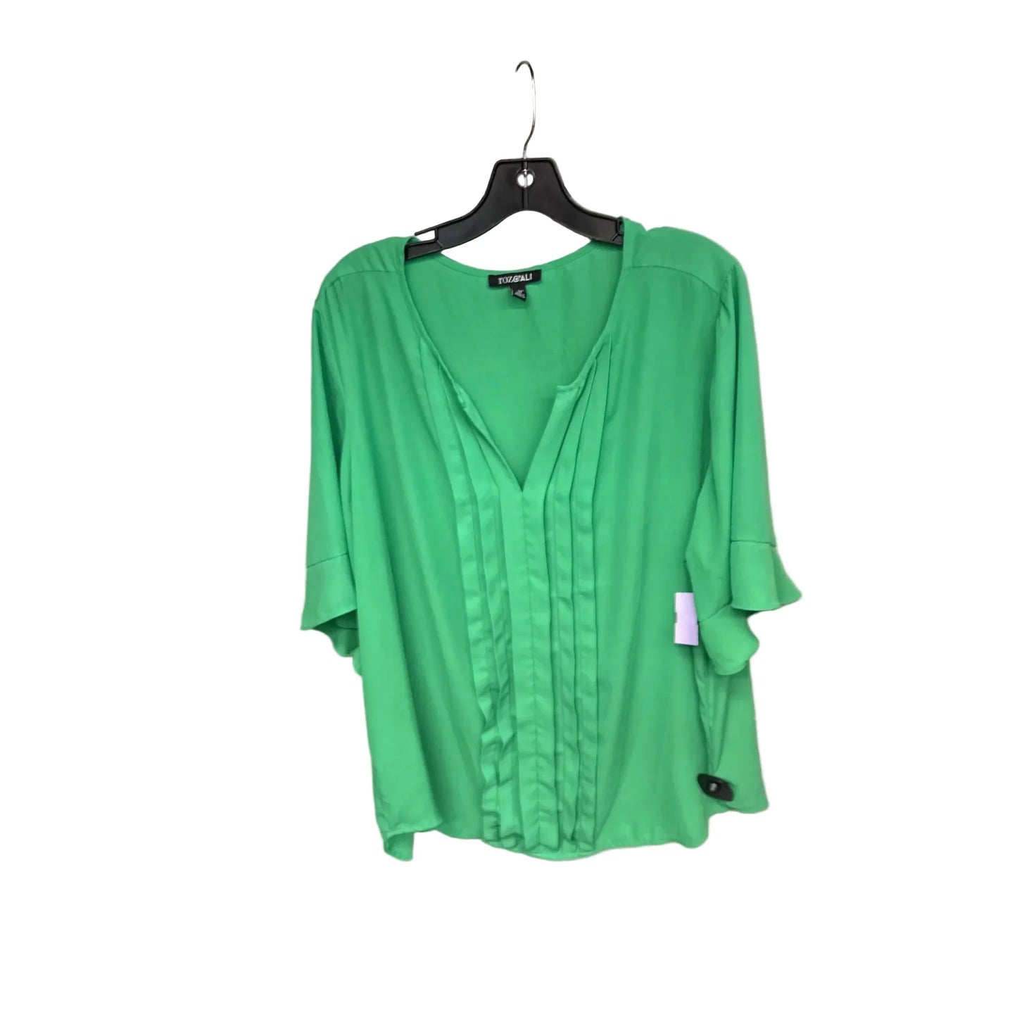 Top Short Sleeve By Roz And Ali In Green, Size: 3x