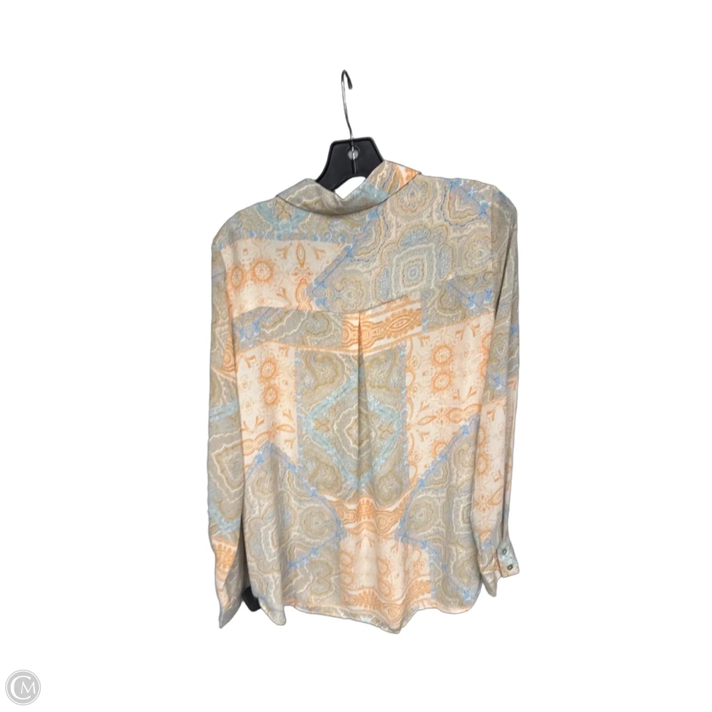 Blouse 3/4 Sleeve By Rose And Olive In Blue & Orange, Size: L