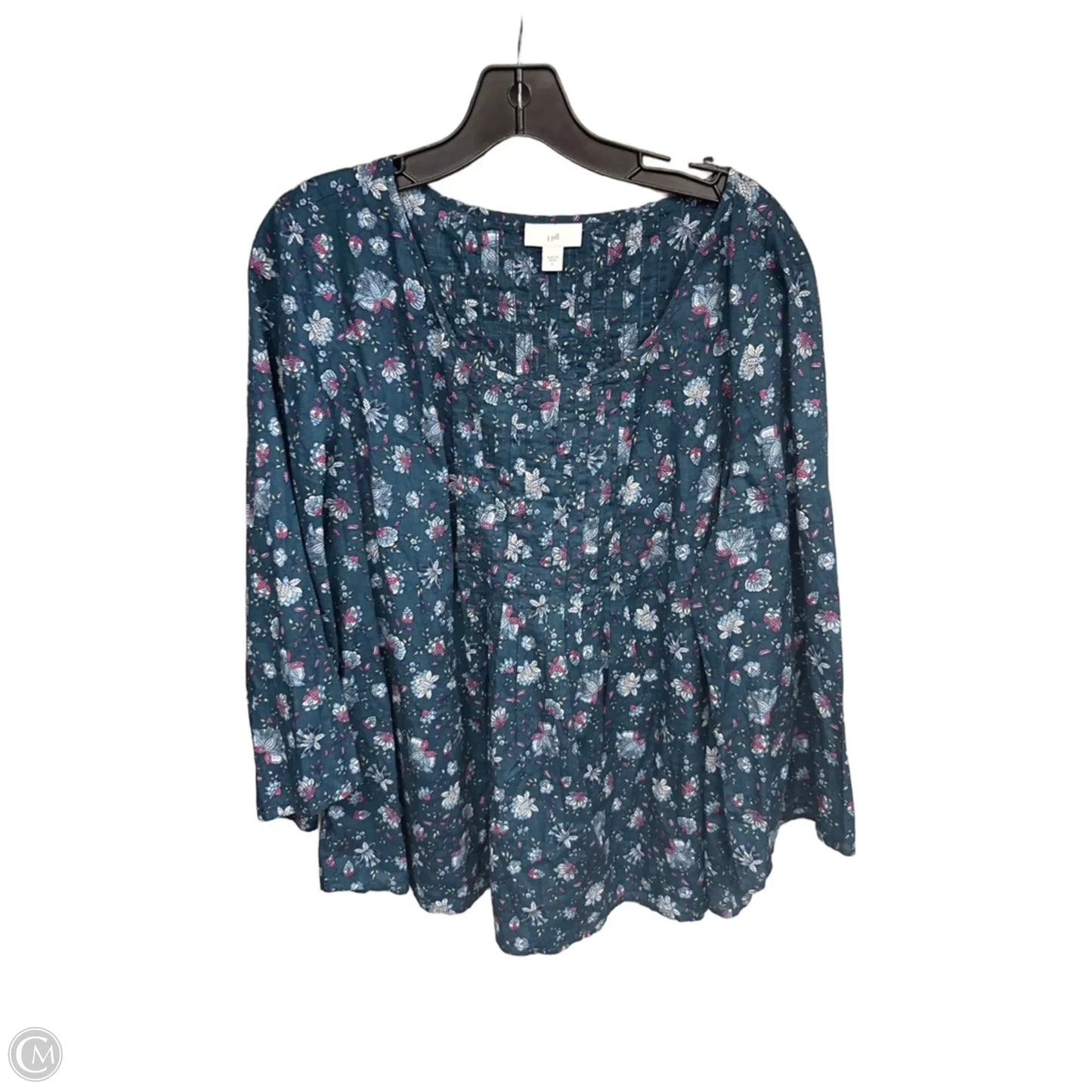 Top Long Sleeve By J. Jill In Teal, Size: L