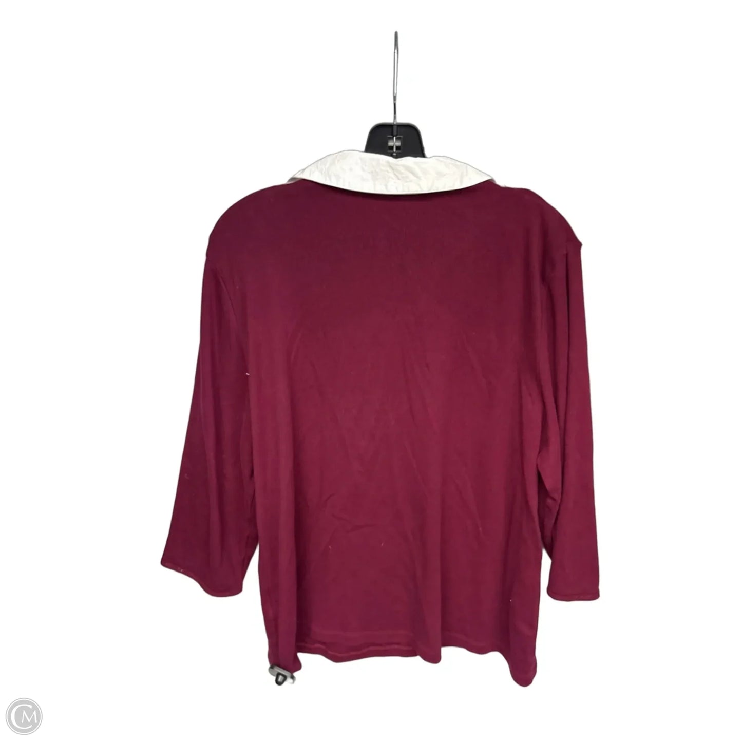 Top Long Sleeve By Karen Scott In Maroon, Size: Xl