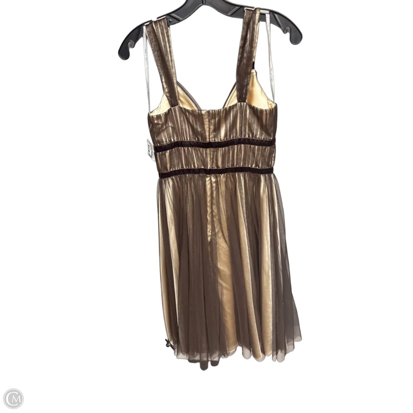 Dress Party Midi By Clothes Mentor In Brown & Cream, Size: 6