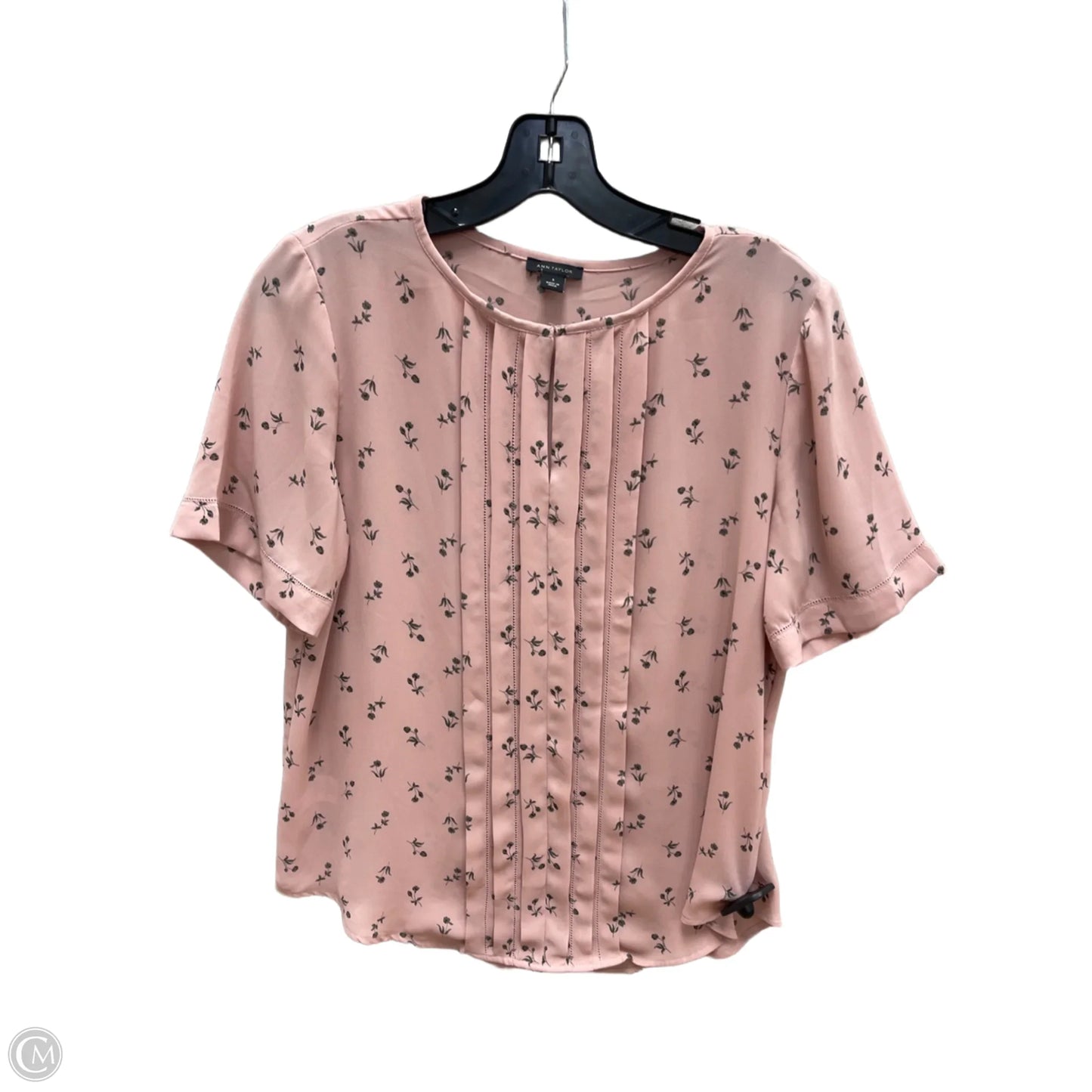 Top Short Sleeve By Ann Taylor In Pink, Size: S