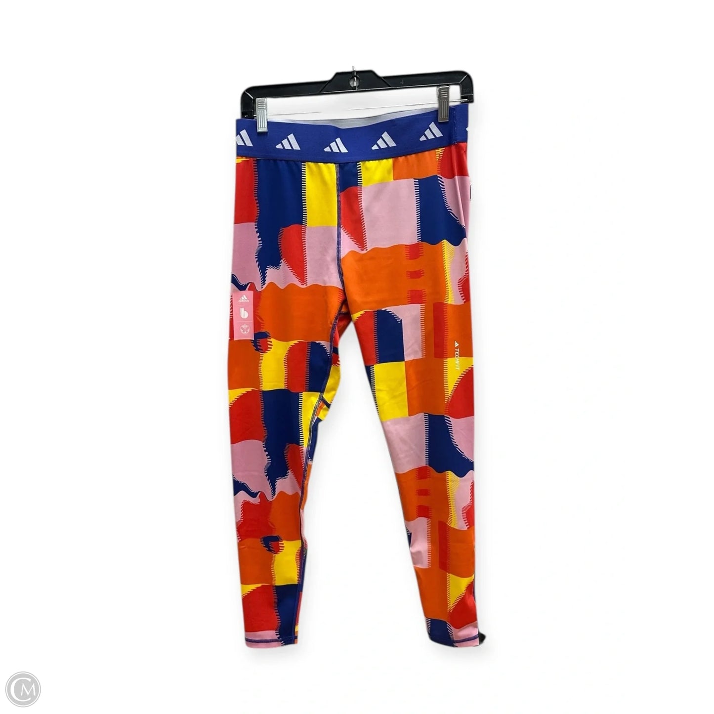 Athletic Leggings By Adidas In Orange & Pink, Size: L