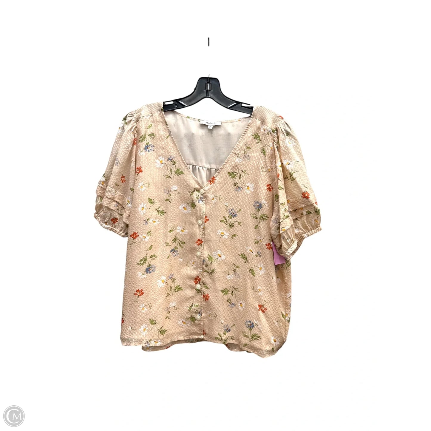 Top Short Sleeve By Madewell In Floral Print, Size: Xl