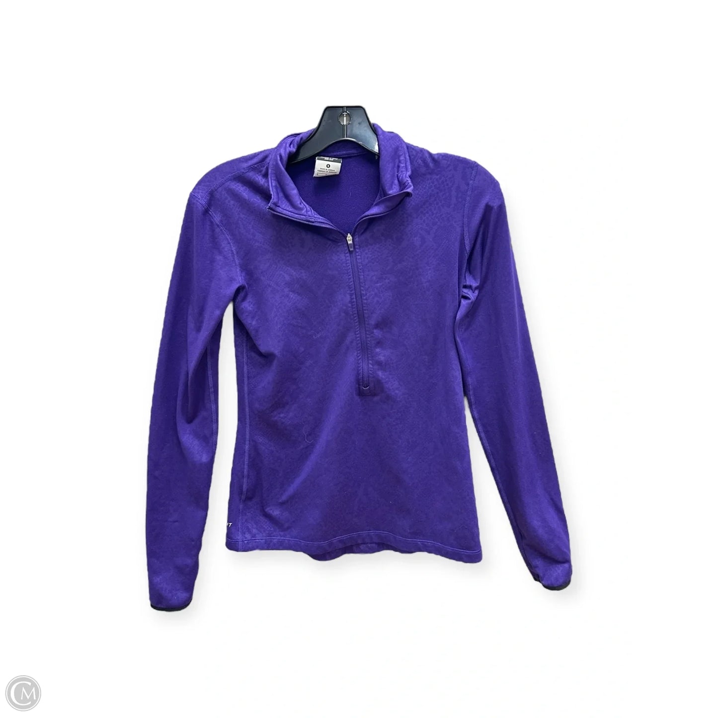 Athletic Top Long Sleeve Collar By Nike Apparel In Purple, Size: S