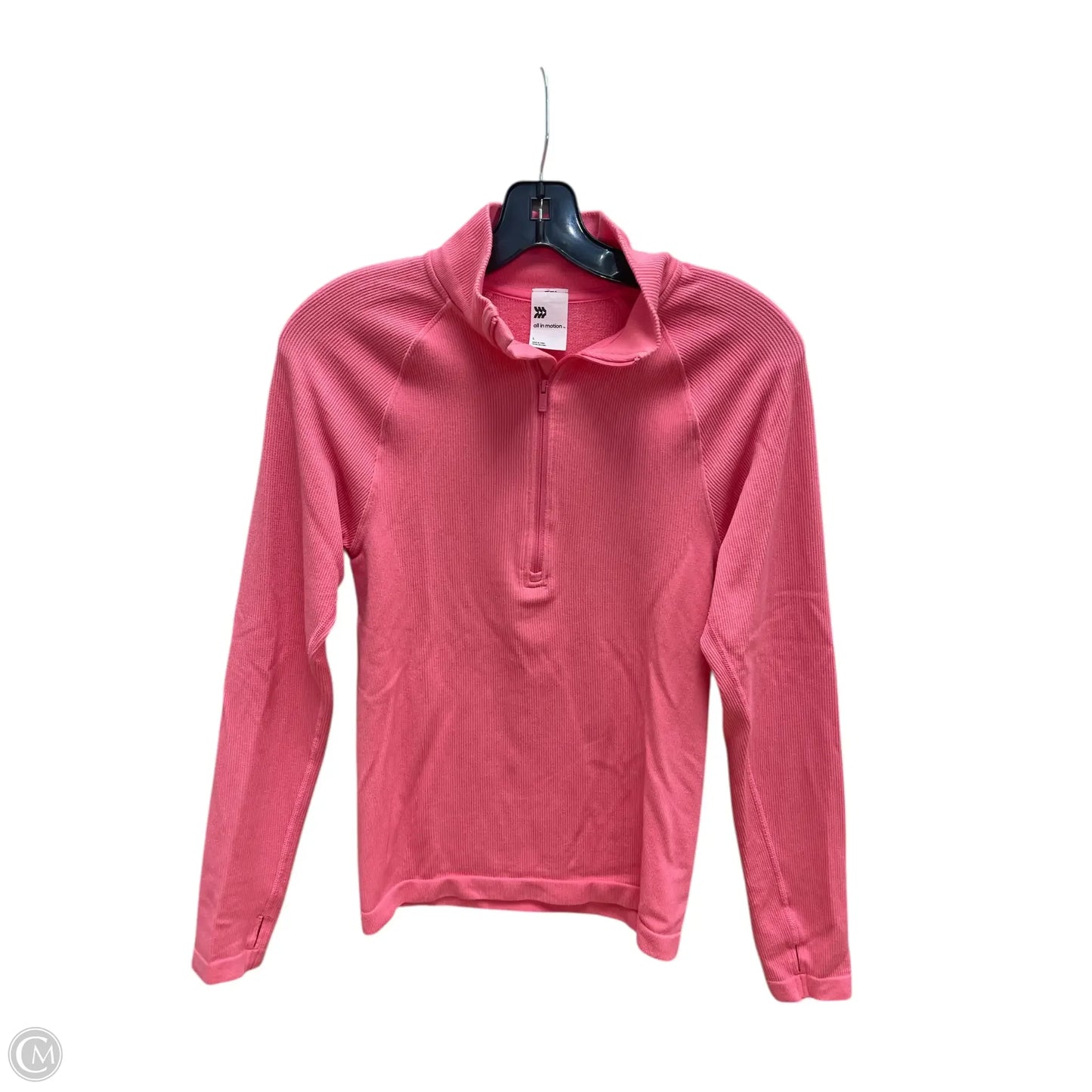 Athletic Top Long Sleeve Collar By All In Motion In Pink, Size: L