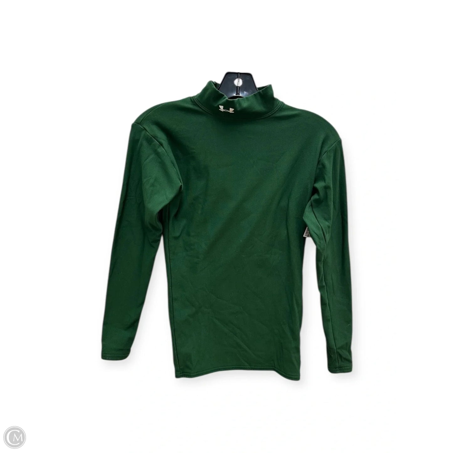 Athletic Top Long Sleeve Collar By Under Armour In Green, Size: S