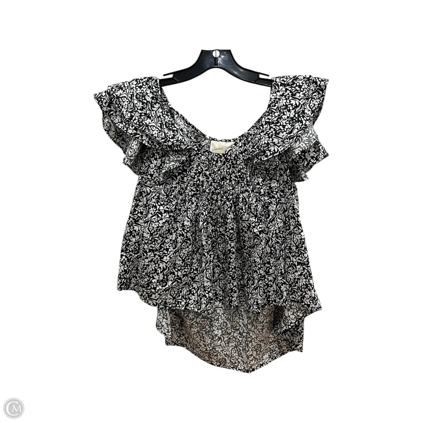 Top Short Sleeve By Universal Thread In Black & White, Size: M