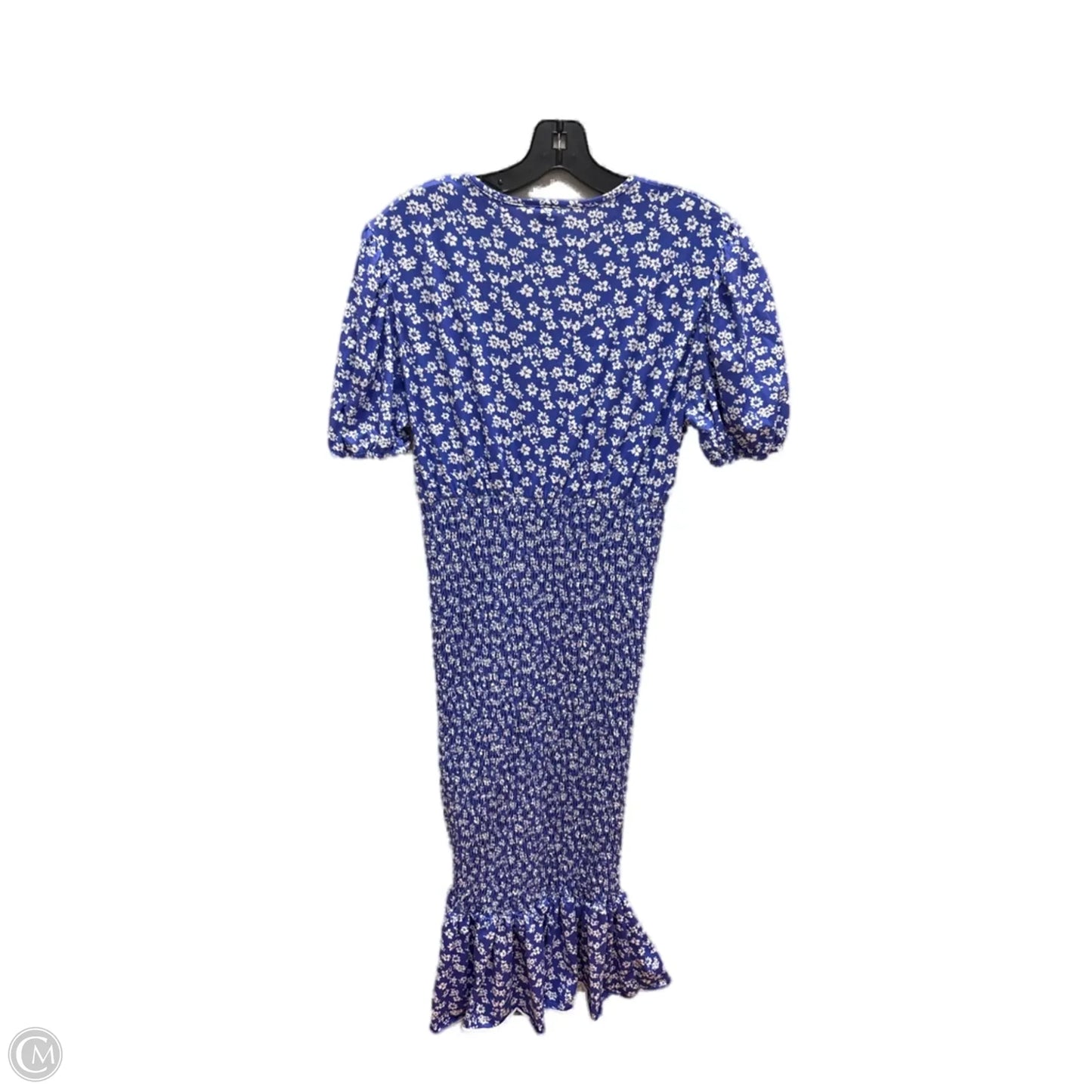 Dress Casual Midi By Shein In Blue & White, Size: L