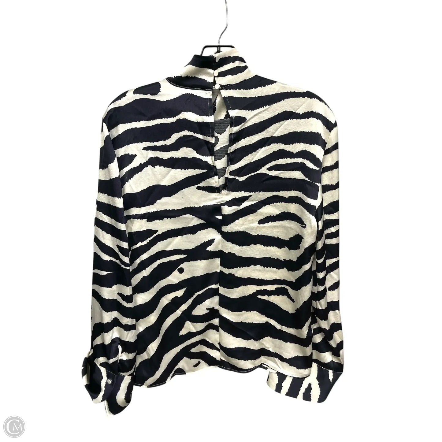 Top Long Sleeve By H&m In Zebra Print, Size: S