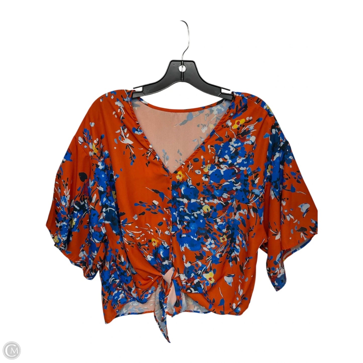 Top Short Sleeve By Clothes Mentor In Floral Print, Size: L