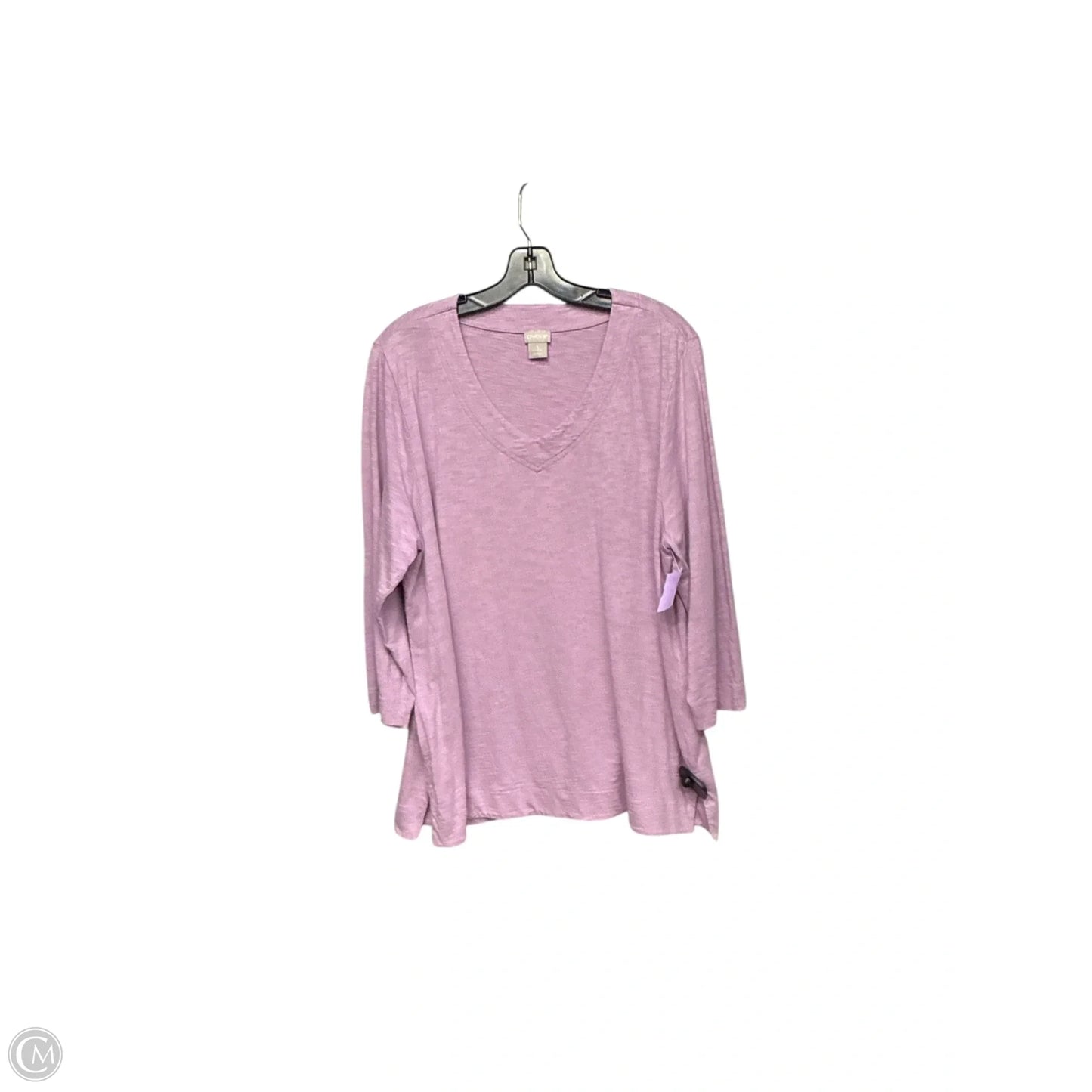 Top 3/4 Sleeve By Chicos In Pink, Size: Xl