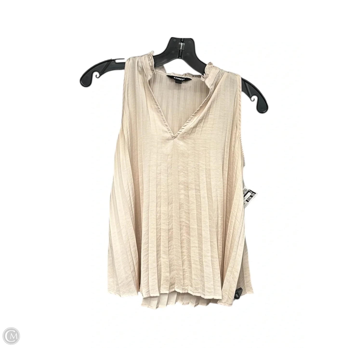 Top Sleeveless By Express In Tan, Size: Xxs