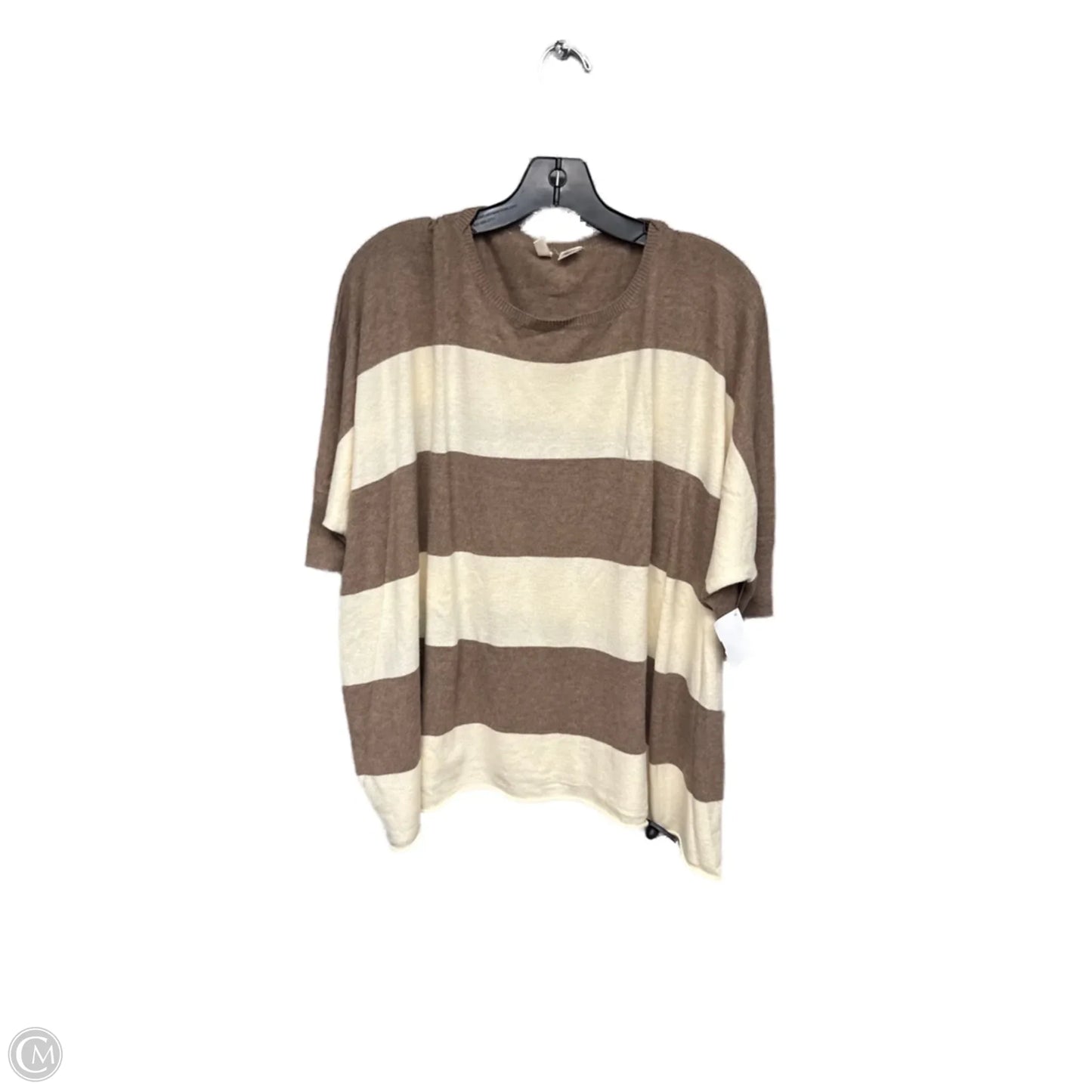 Top Short Sleeve By Moth In Brown & Cream, Size: Xs