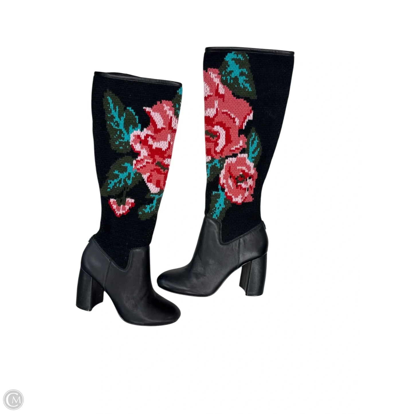 Boots Mid-calf Heels By Nanette Lepore In Black & Pink, Size: 7.5