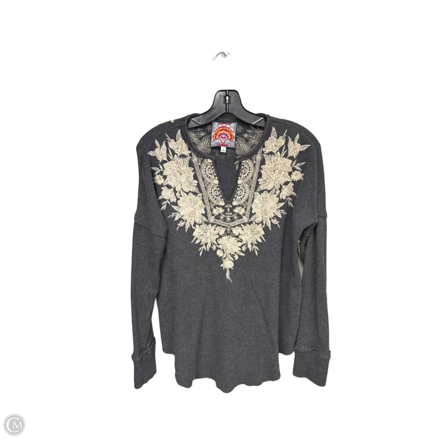 Top Long Sleeve By Johnny Was In Grey, Size: S