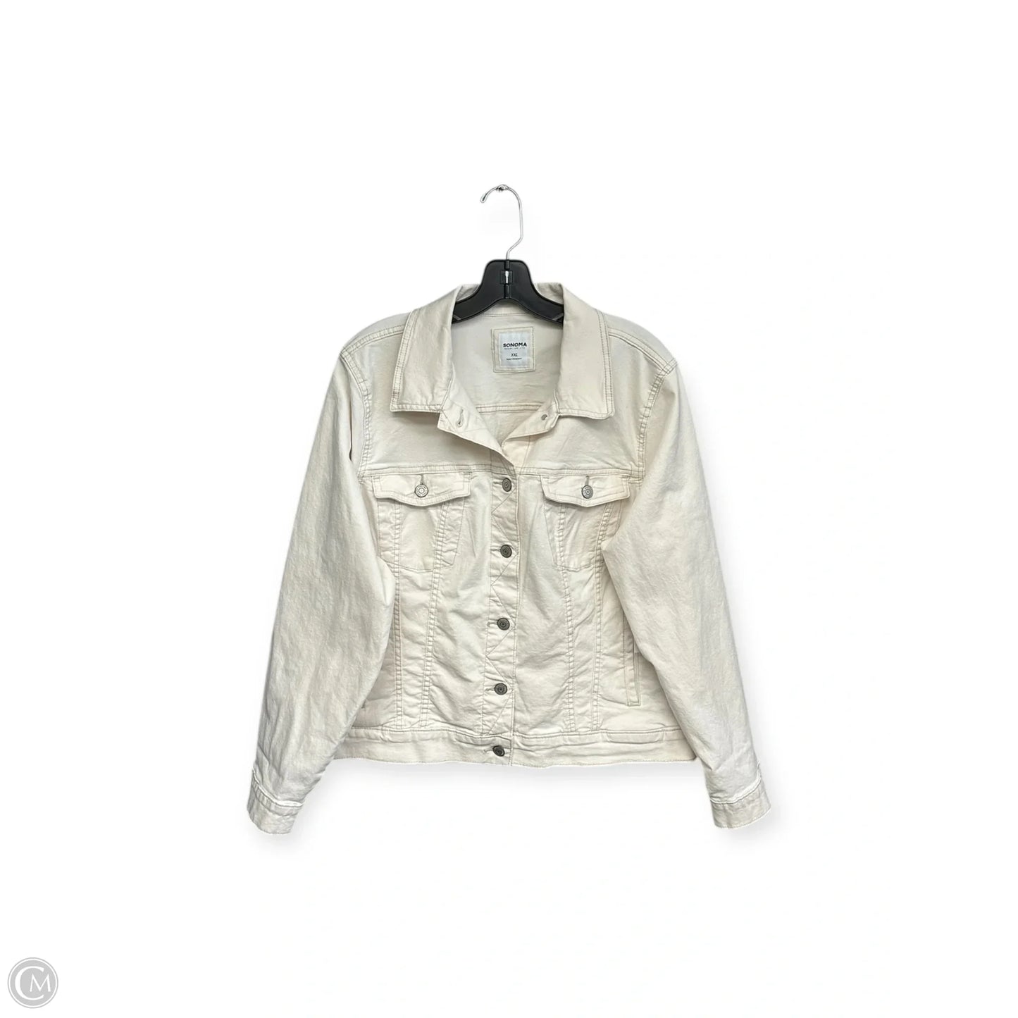 Jacket Denim By Sonoma In Cream, Size: Xxl