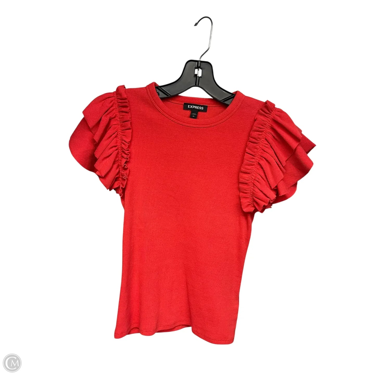Top Short Sleeve By Express In Orange, Size: Xs