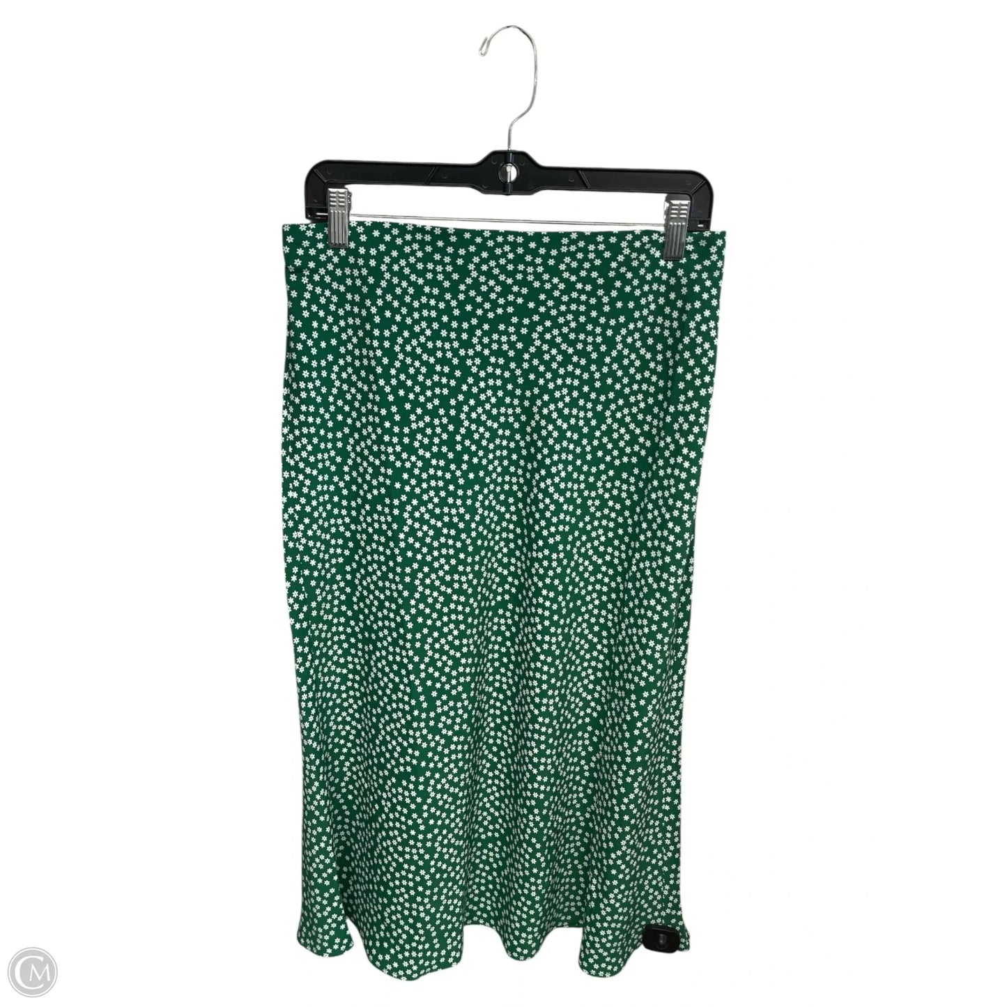 Skirt Midi By Clothes Mentor In Green & White, Size: 8